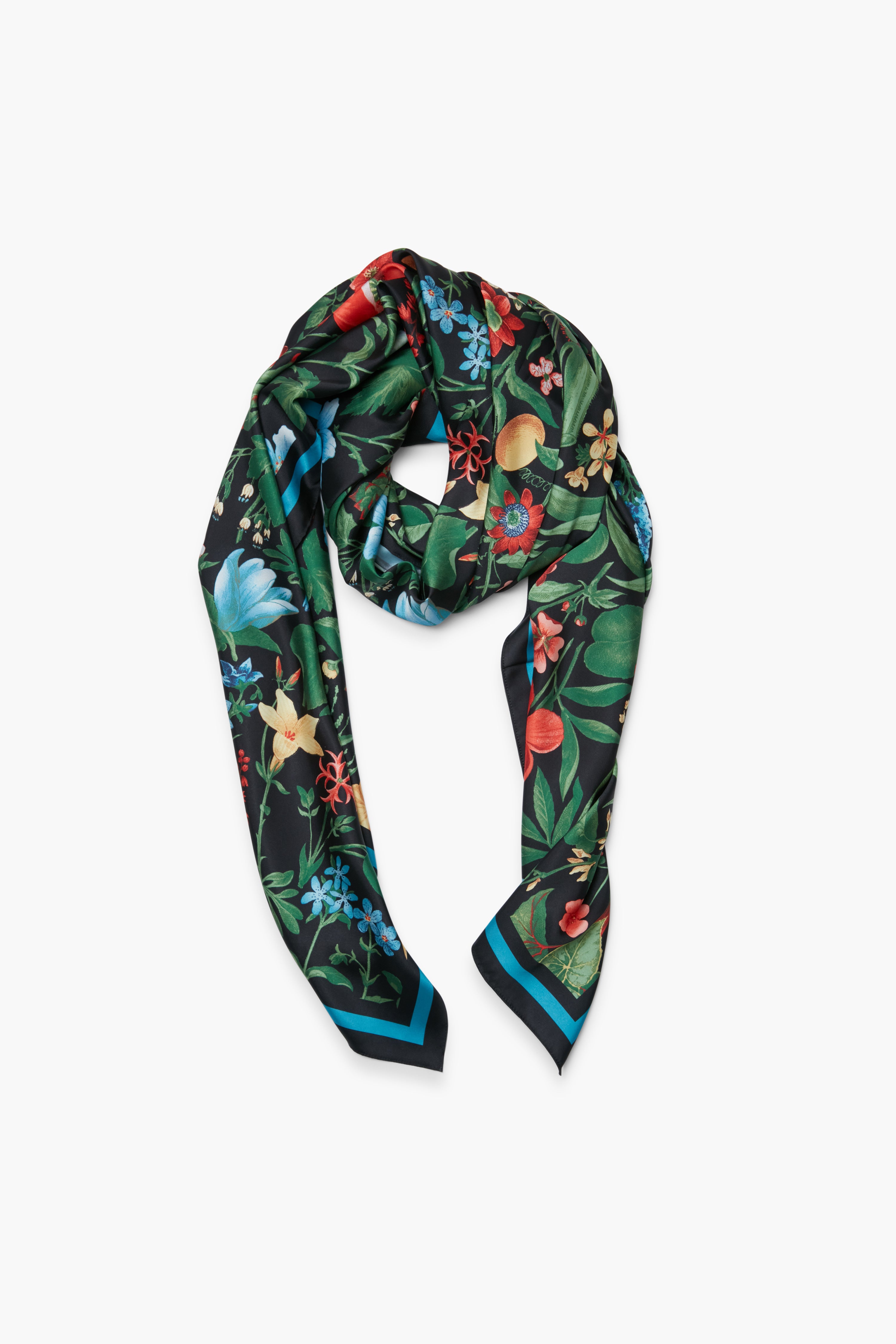 Noir Blooming Botanical Scarf-Beilave