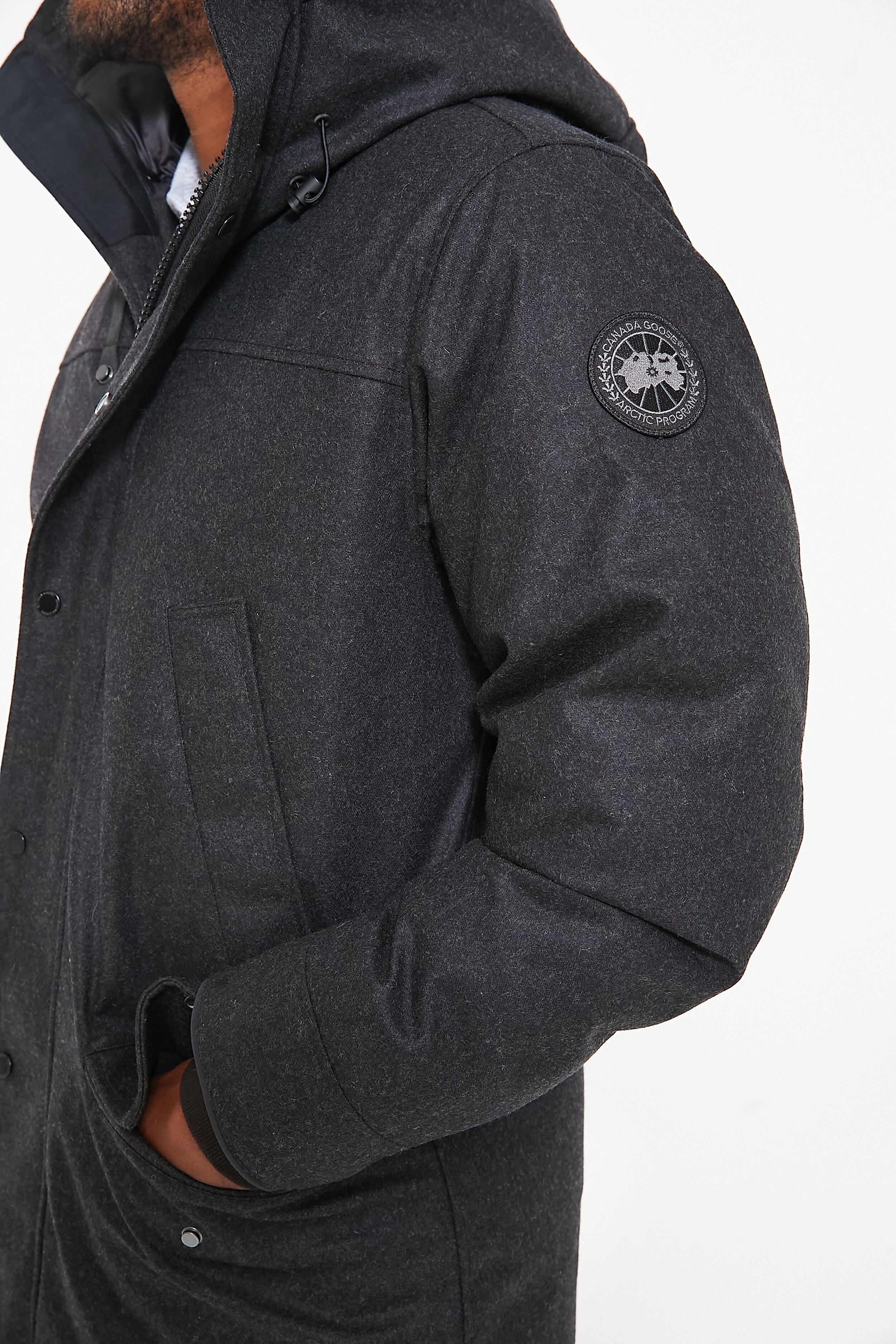 Carbon Melange Wool Reskill Langford Parka-Beilave