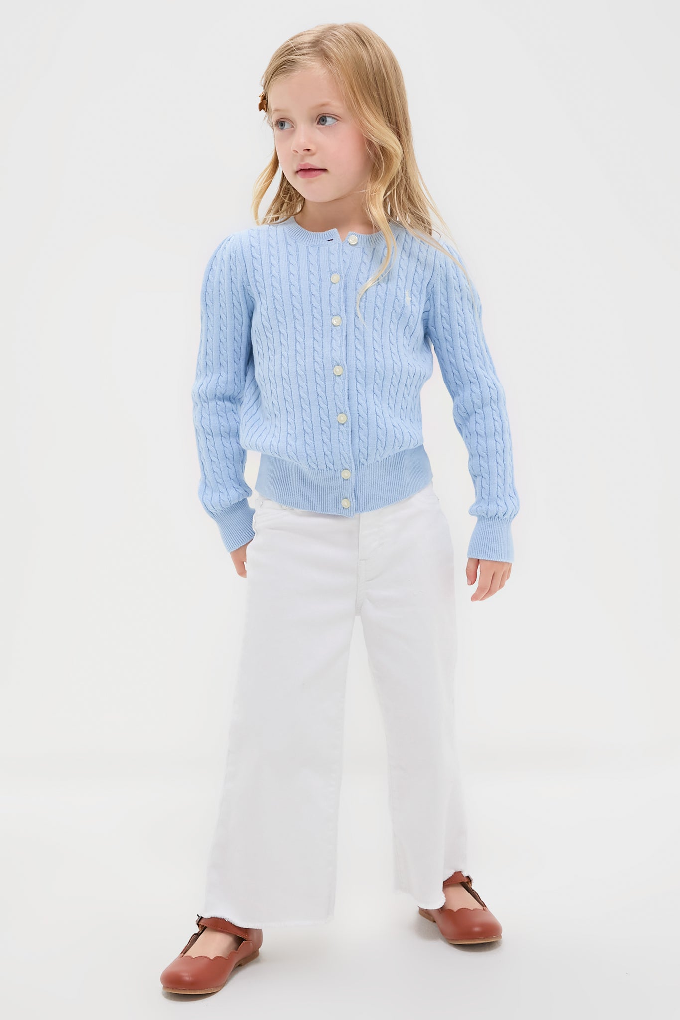 Girls Cable-Knit Cotton Cardigan-Beilave