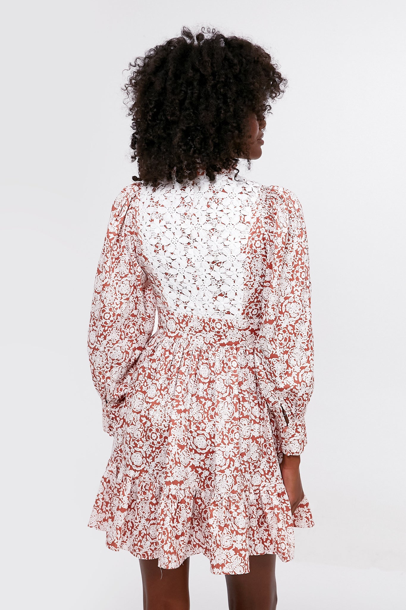 Orange Floral Cotton Emory Dress-Beilave