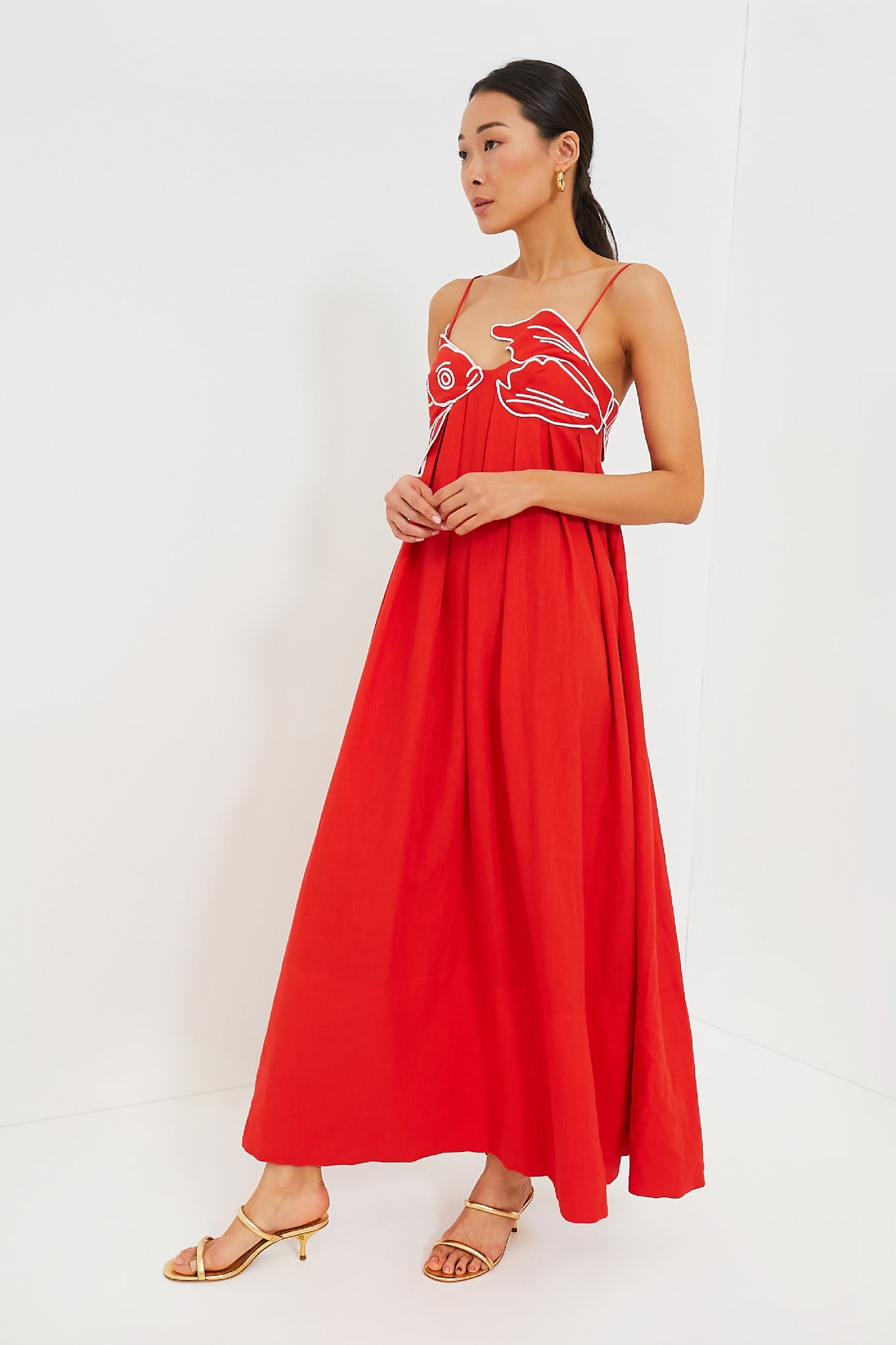 Exclusive Red Fish Top Maxi Dress-Beilave