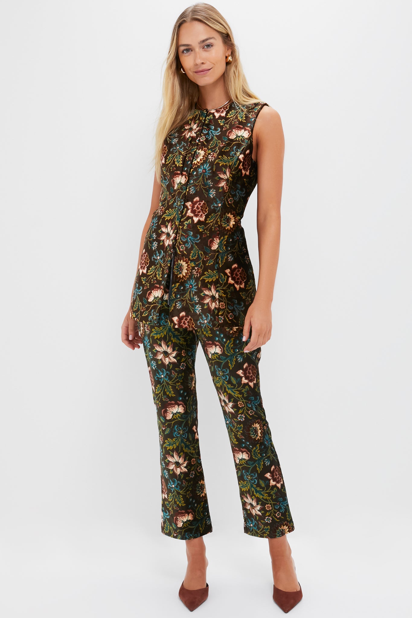 Hazel Moonflower Velvet Ashford Pants-Beilave