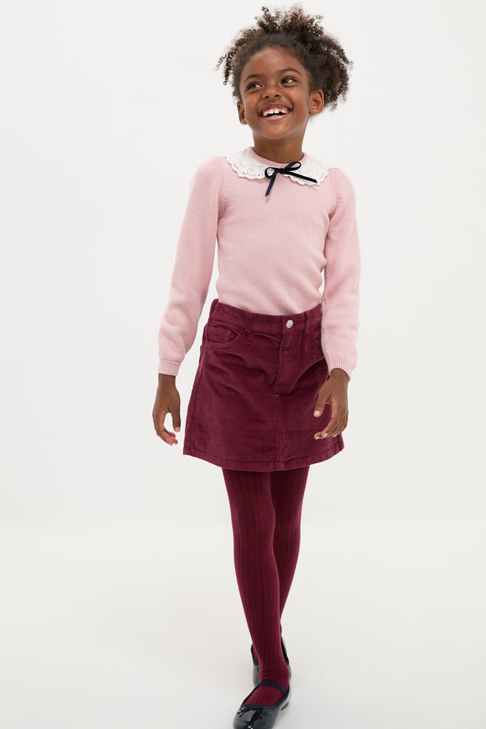Dusty Pink Blanca Merino Wool Girl Jumper-Beilave