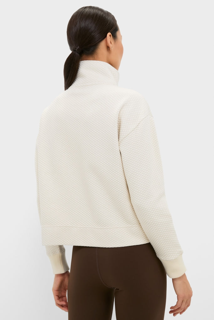Cream Snap Neck Brooke Pullover-Beilave