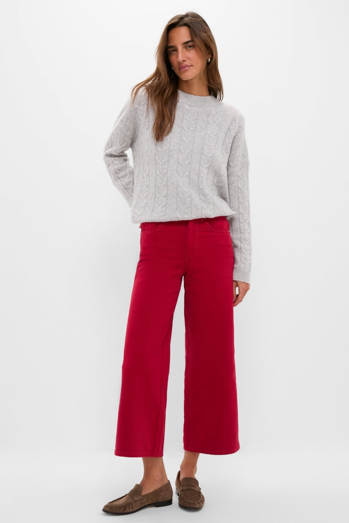 Red Juliette High Rise Wideleg Ankle-Beilave