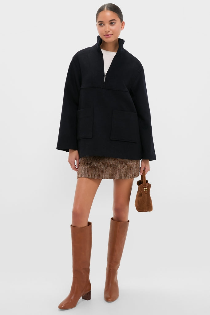 Navy Wool Joan Coat-Beilave