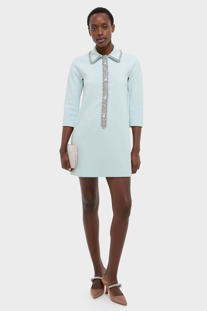 Ice Blue Embellished Nicola Dress-Beilave