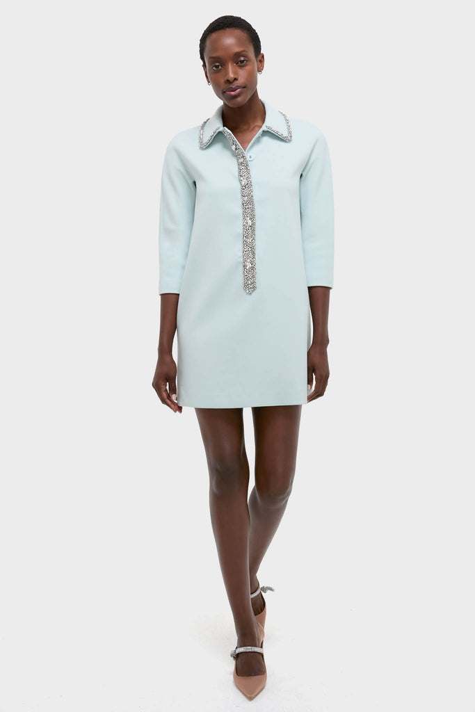 Ice Blue Embellished Nicola Dress-Beilave