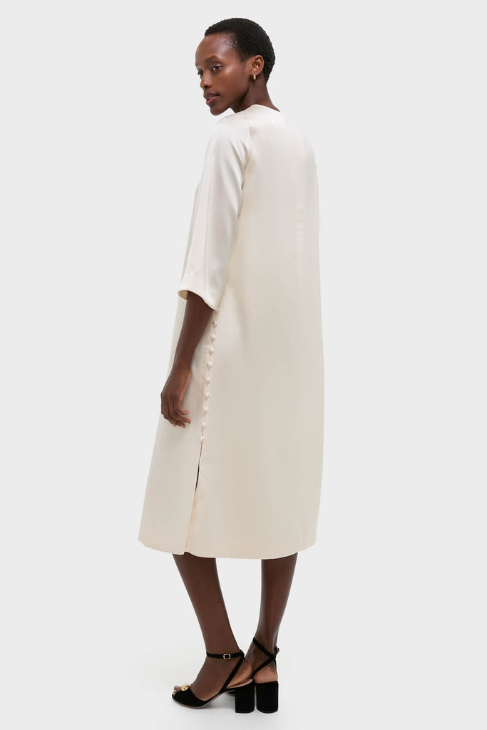 Winter White Side Button Jamie Dress-Beilave