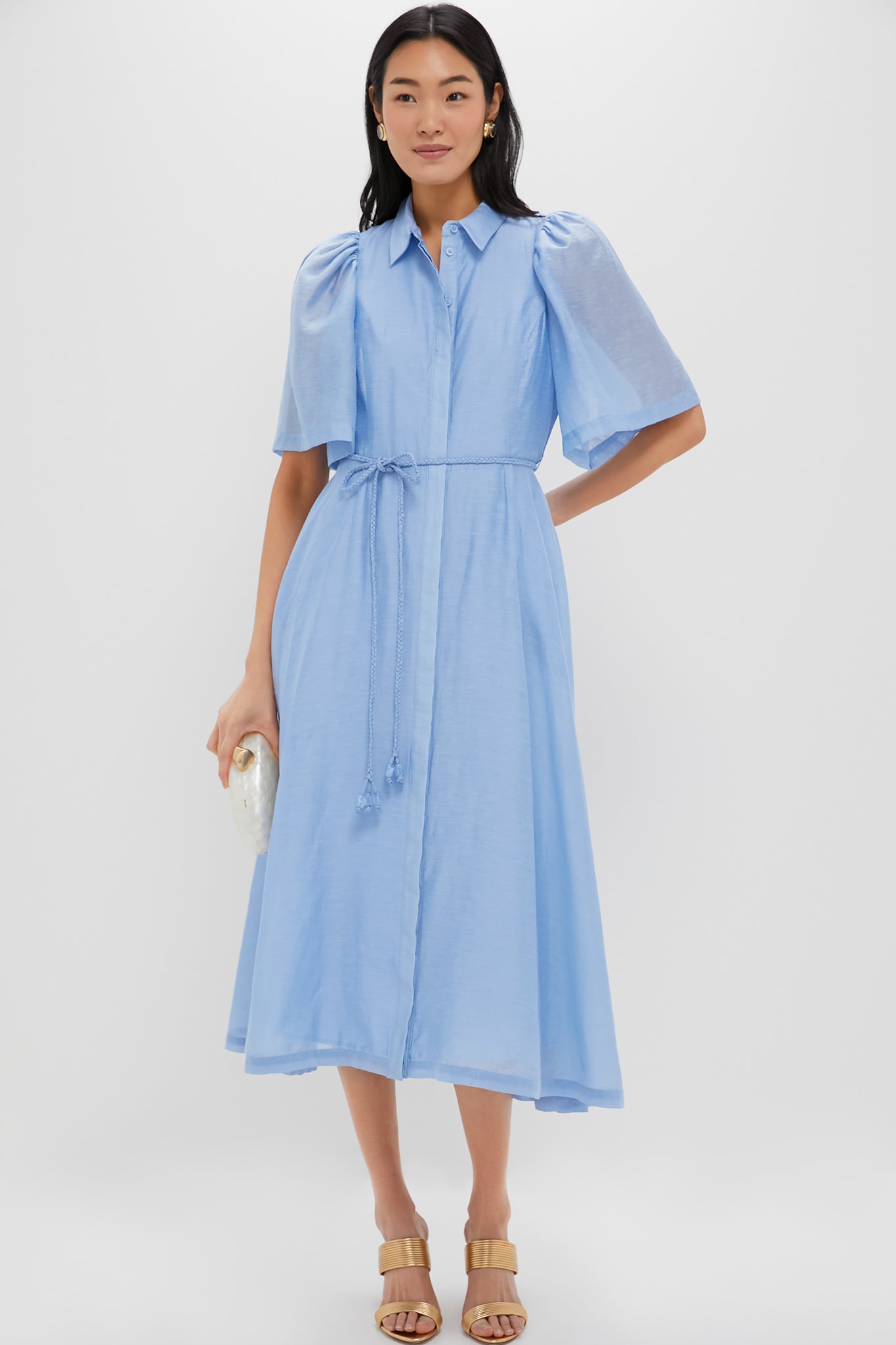 Powder Blue Cindy Midi Dress-Beilave