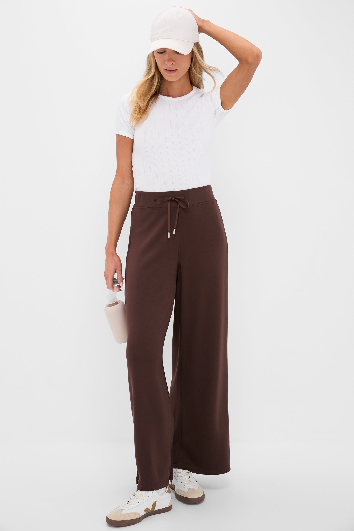 Chocolate Brown Wide Leg Comfort Stretch Finn Pants-Beilave