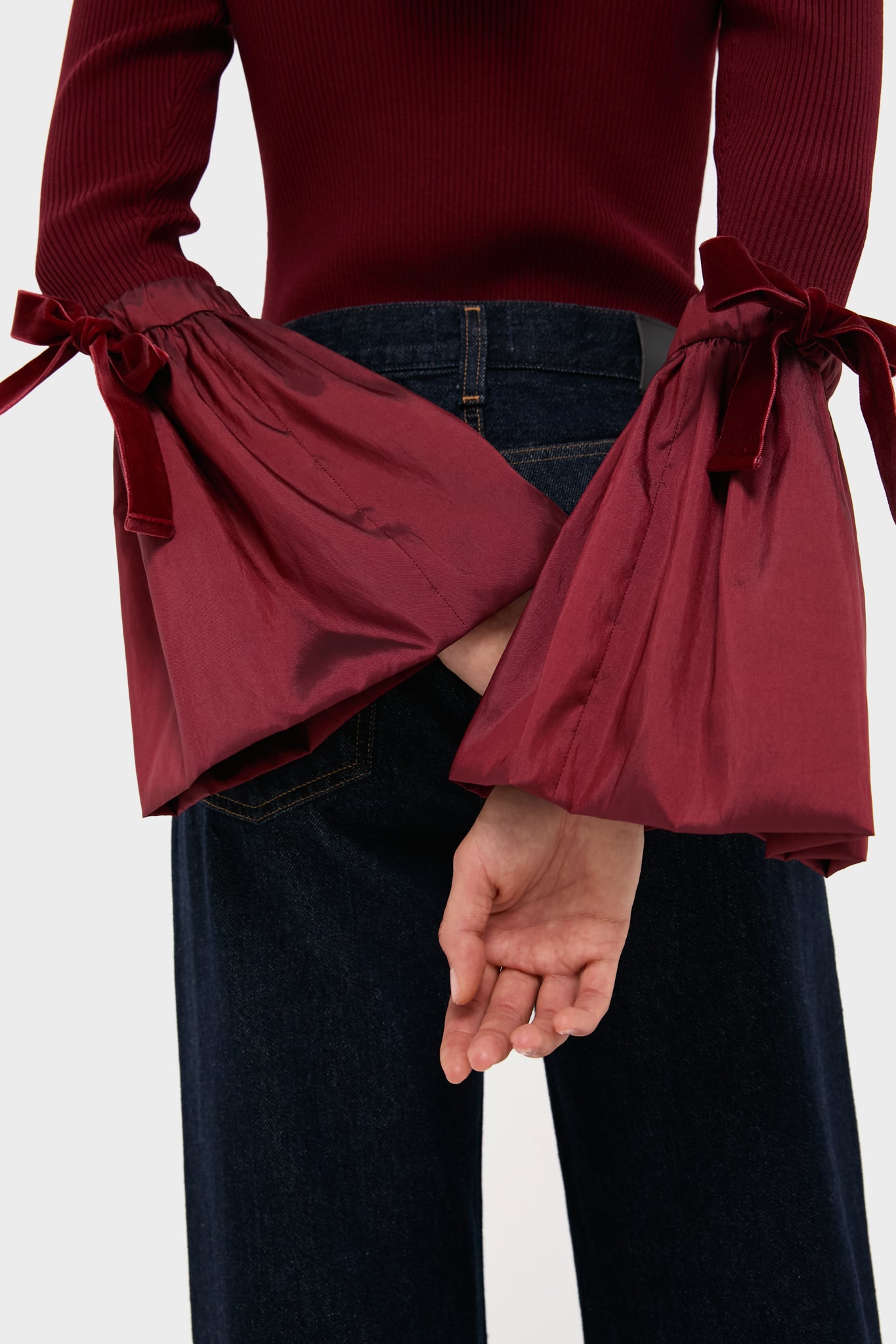 Oxblood Agata Long Sleeve Top-Beilave