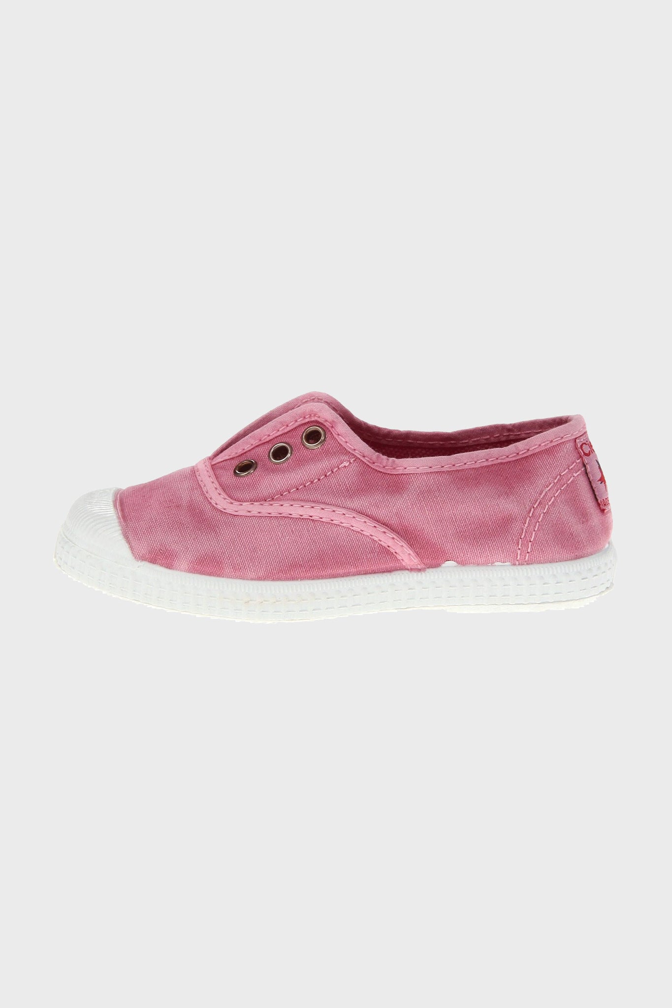 Washed Pink Canvas Laceless Sneaker-Beilave