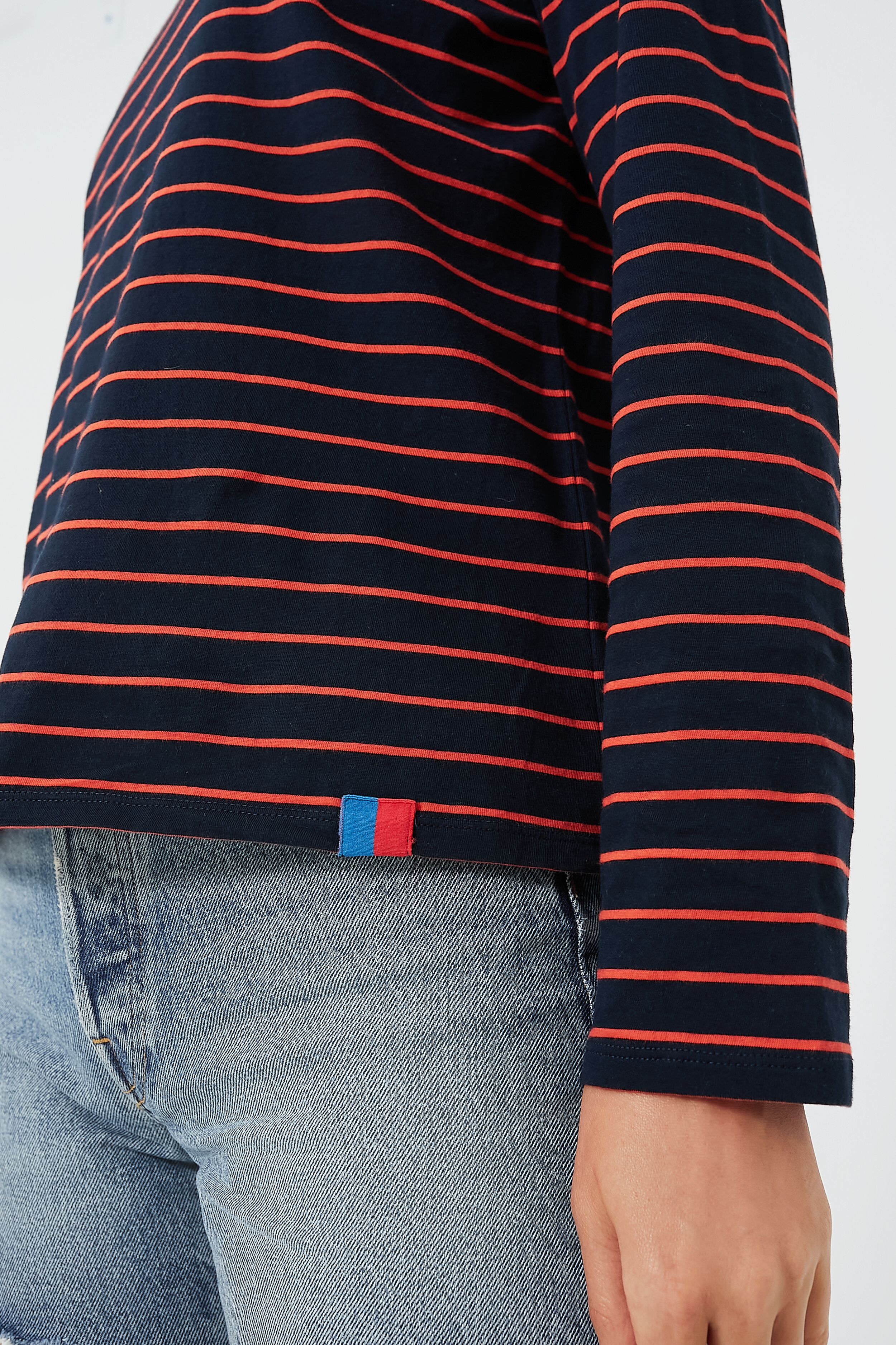 The Navy and Poppy Striped Turtleneck-Beilave