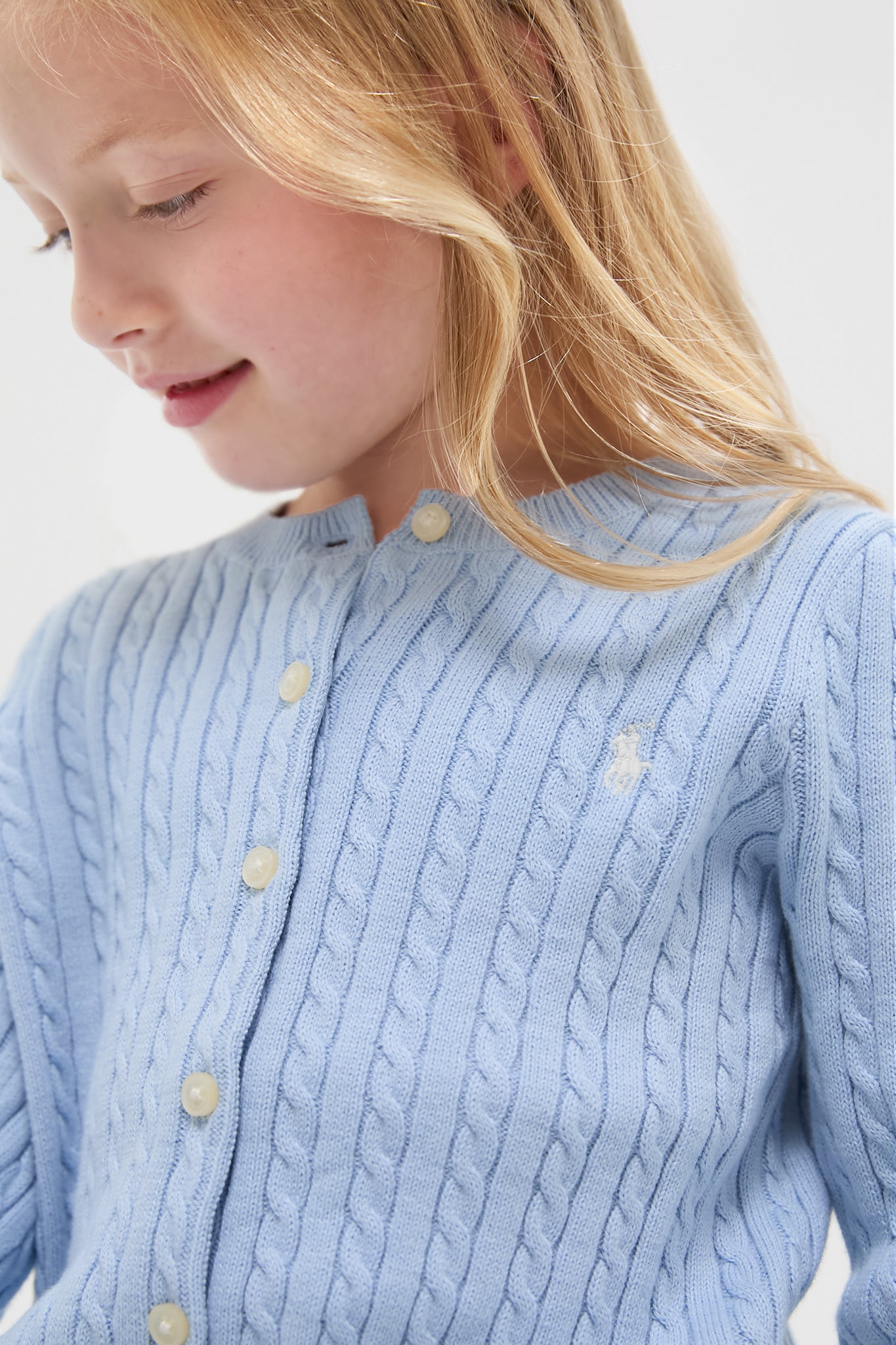 Girls Cable-Knit Cotton Cardigan-Beilave