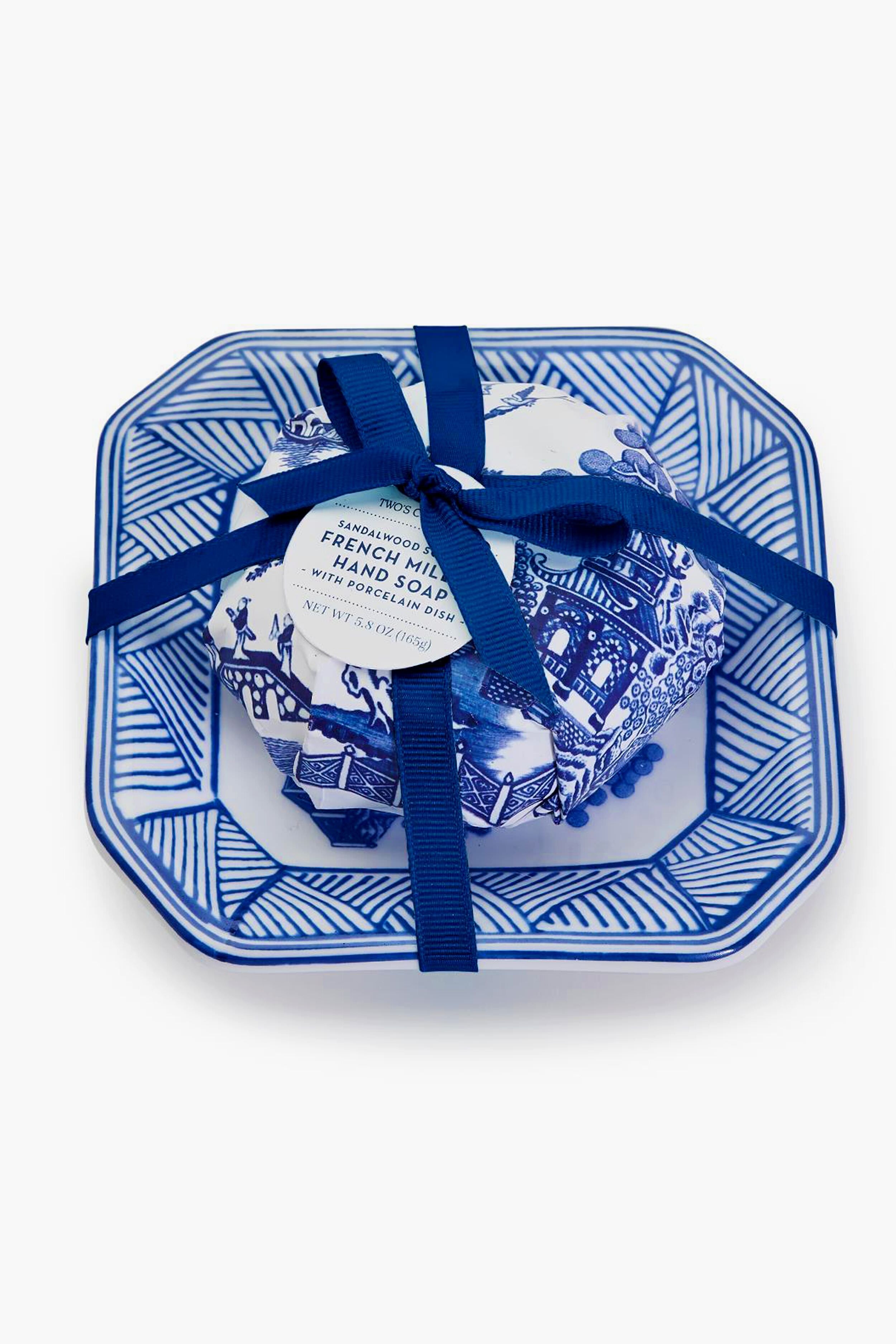 Blue Willow Sandalwood Soap with Porcelain Tray-Beilave