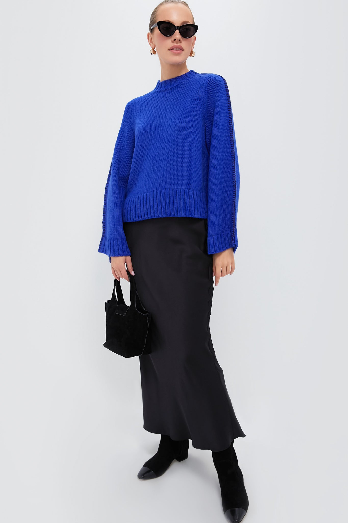 Sapphire Bell-Sleeve Butler Sweater-Beilave