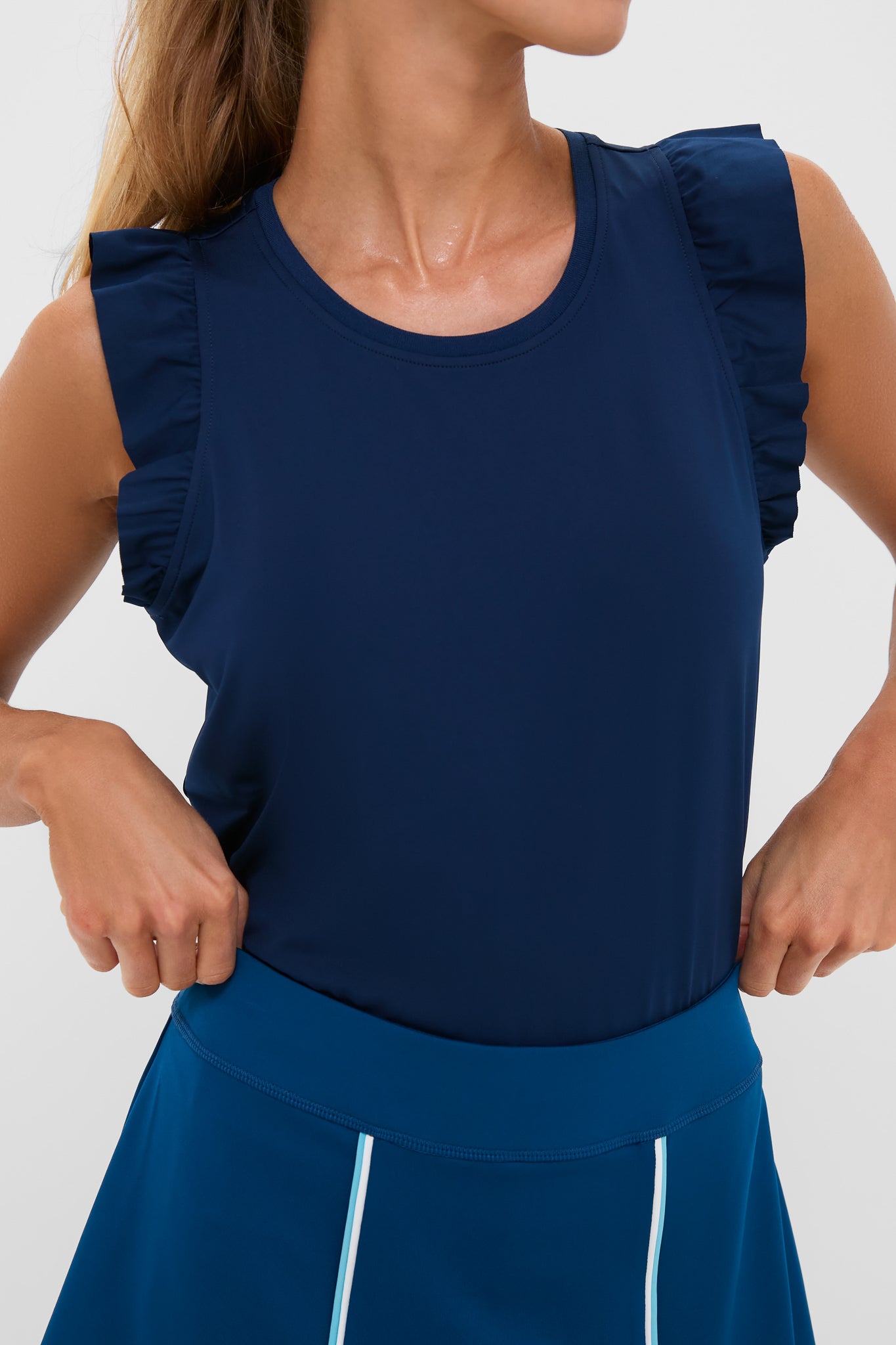 Poseidon Ruffle Performance Jersey Lea Tank-Beilave