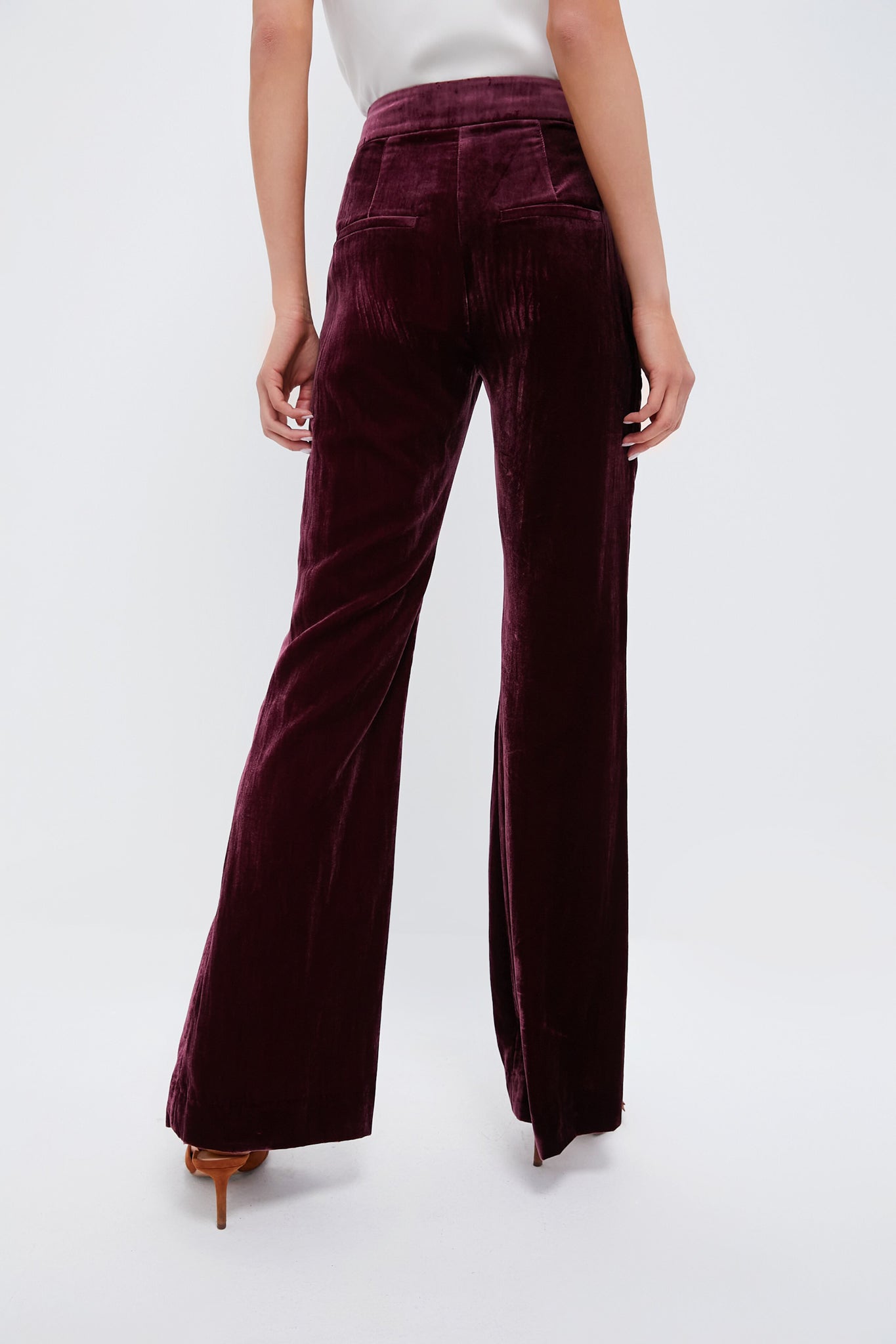 Wine Lebone Velour Pant-Beilave