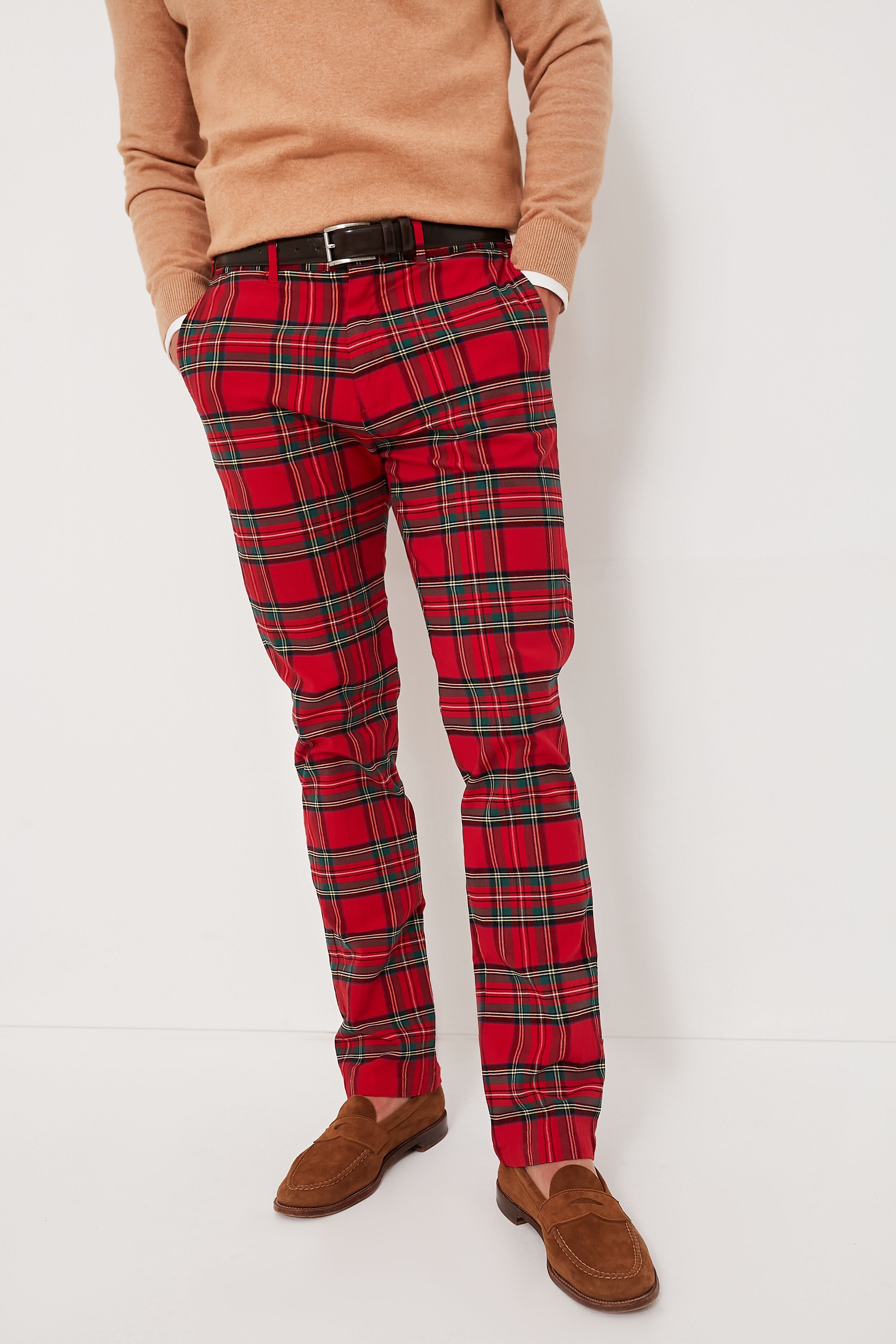 Royal Stewart Tartan Stretch Twill Harbor Pants (34" Inseam)-Beilave