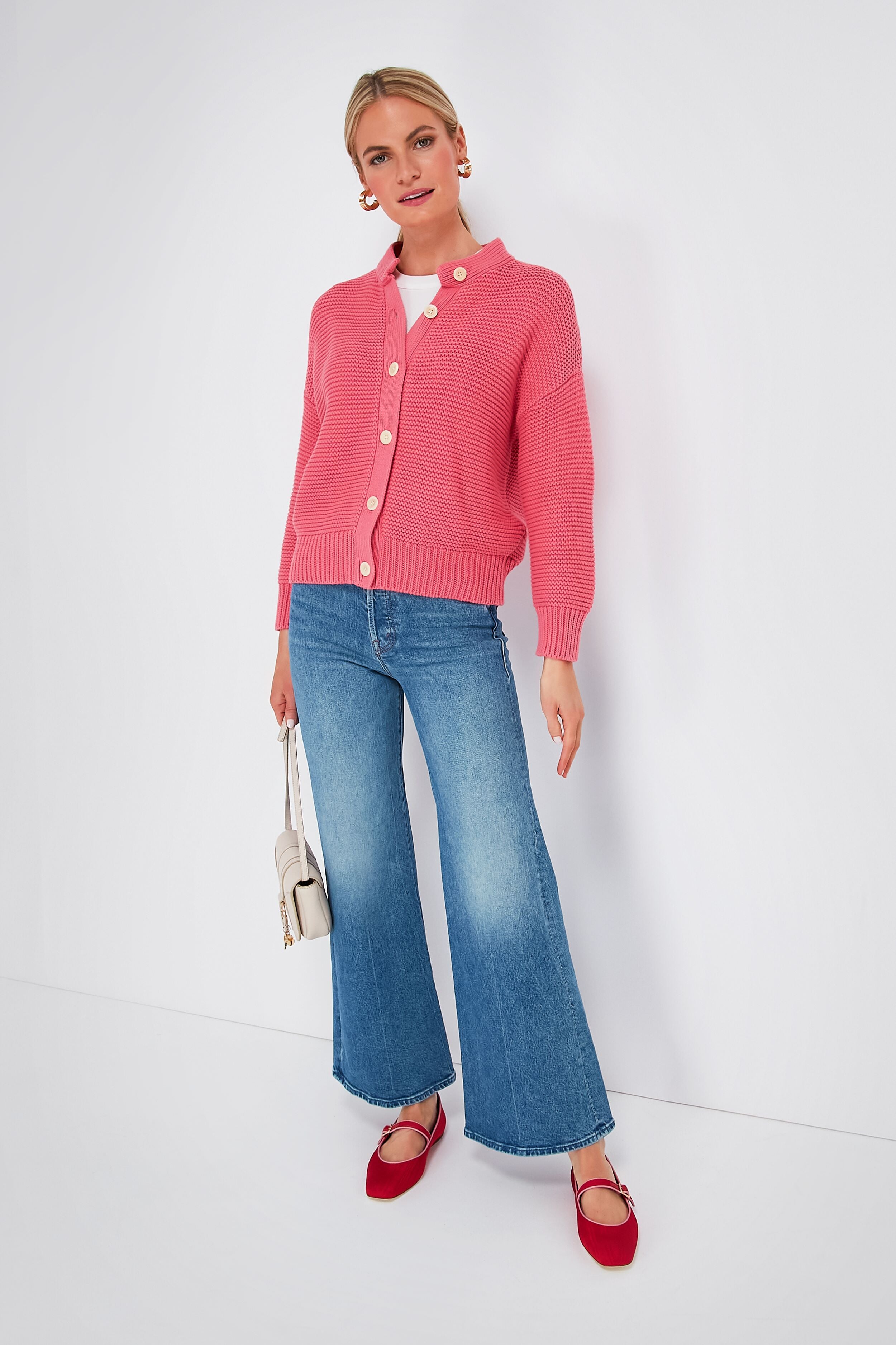 Red Moire Ginger Mary Jane Flat-Beilave