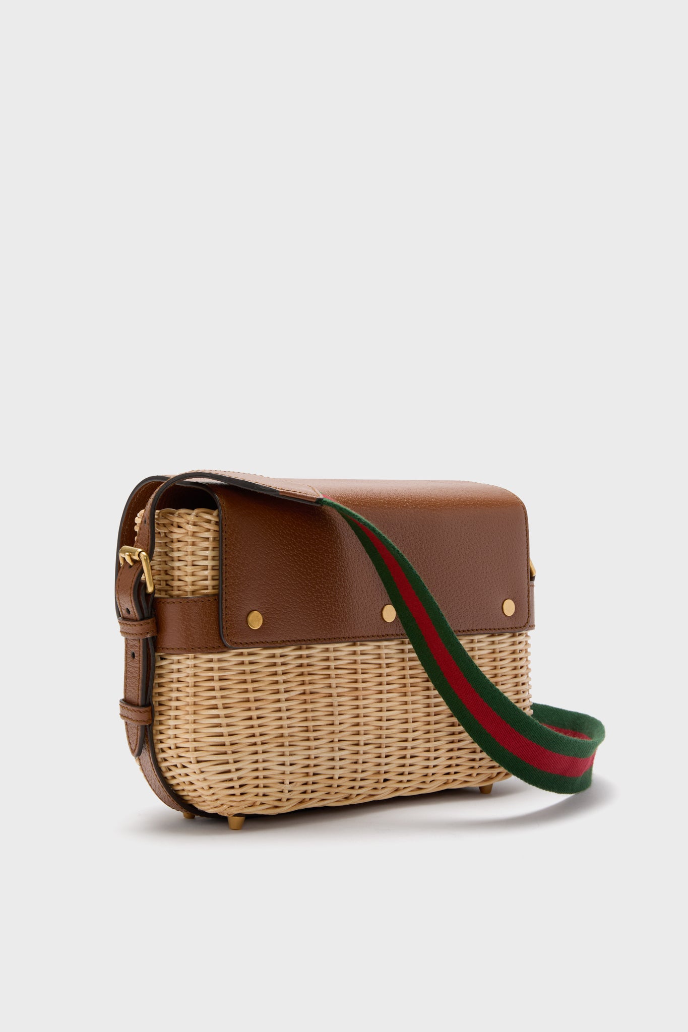 Gucci Wicker and Leather Crossbody Bag-Beilave