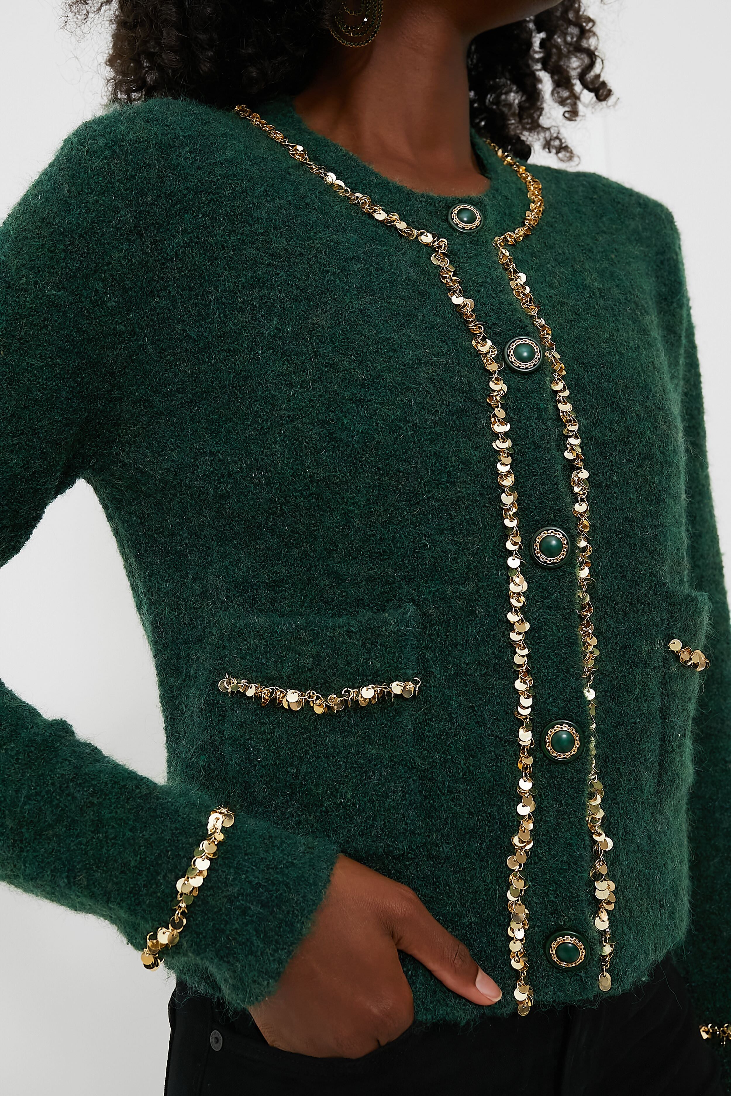 Gold Trimmed Eileen Cardigan-Beilave