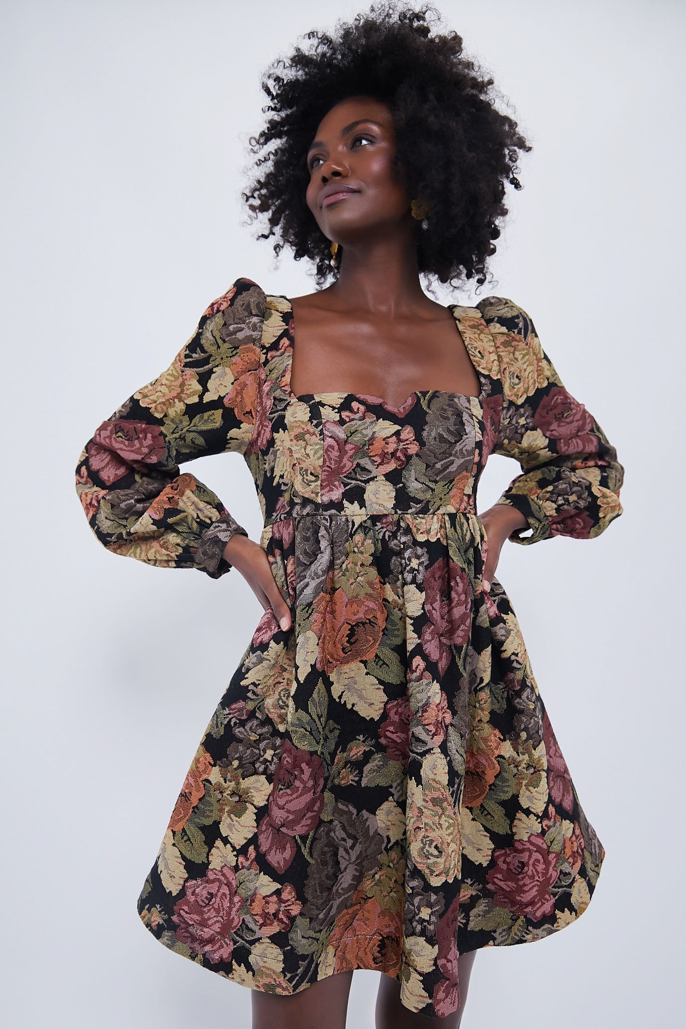 Chocolate Multi Fleur Dress-Beilave