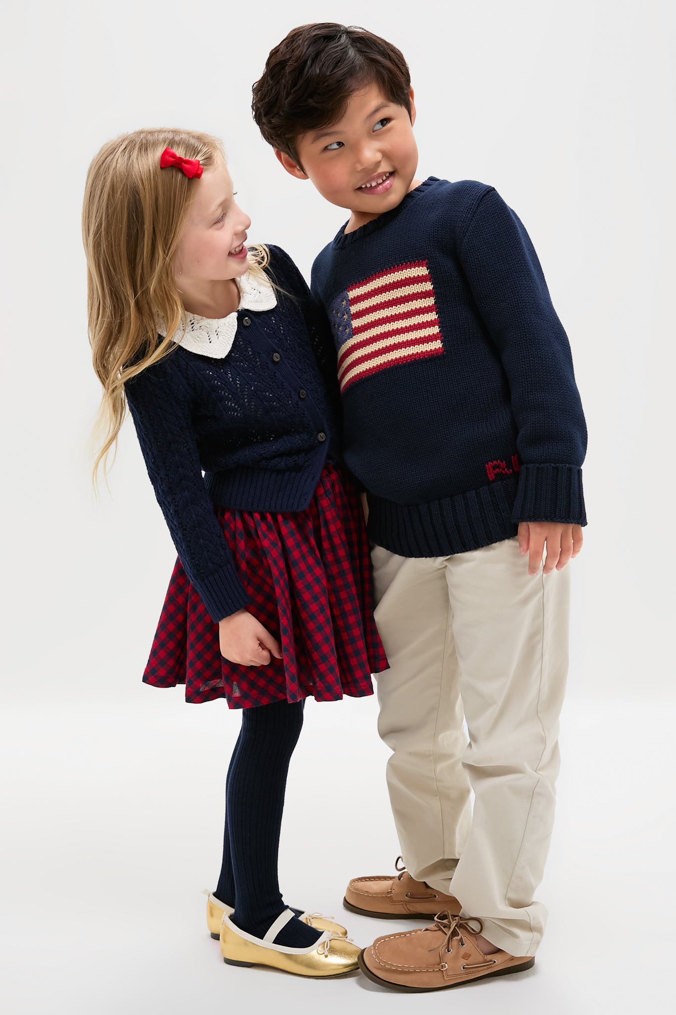 Girls Long-Sleeve Cotton Pointelle Collared Cardigan-Beilave