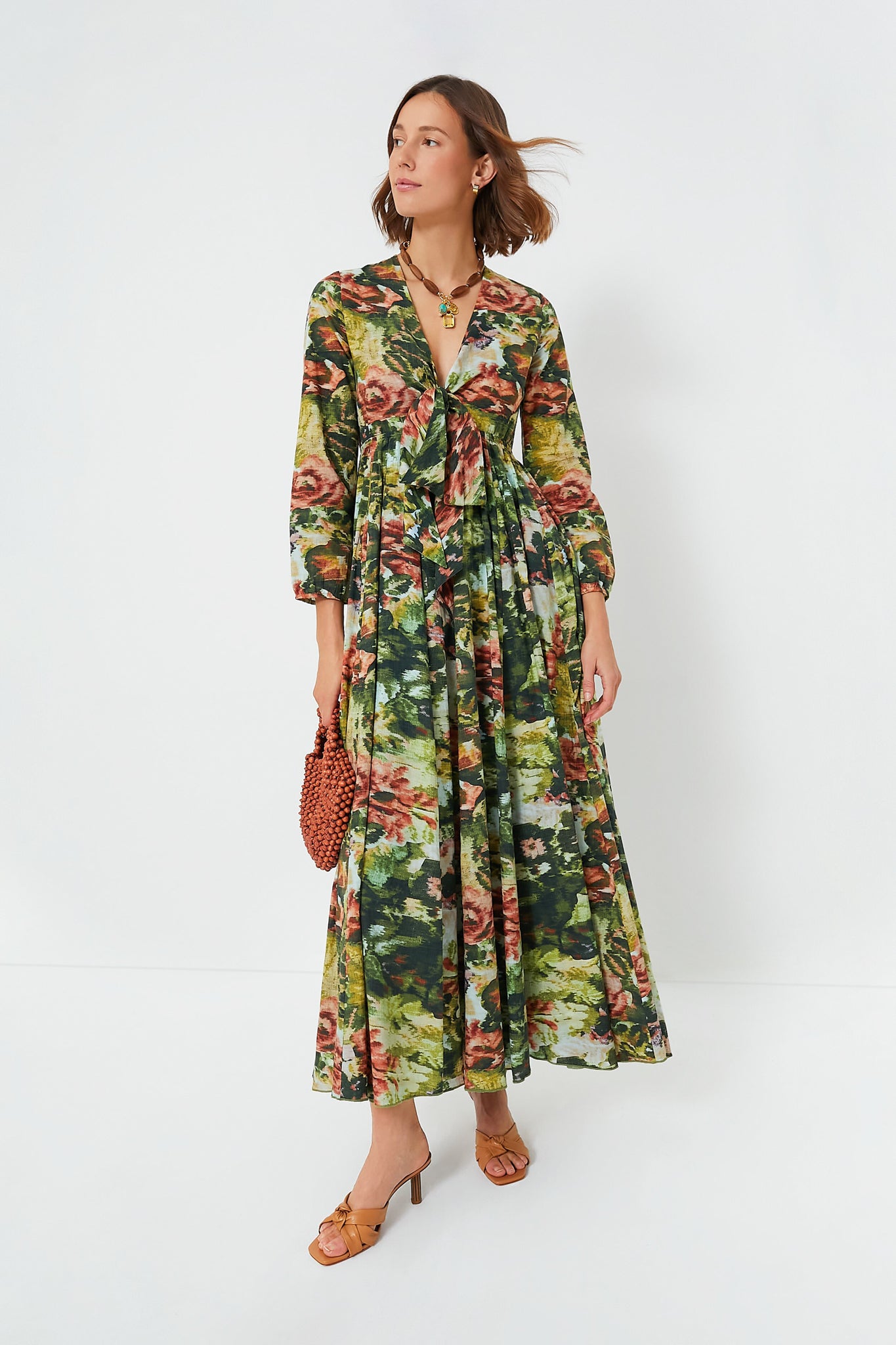 Green Ladakh Angela Maxi Dress-Beilave