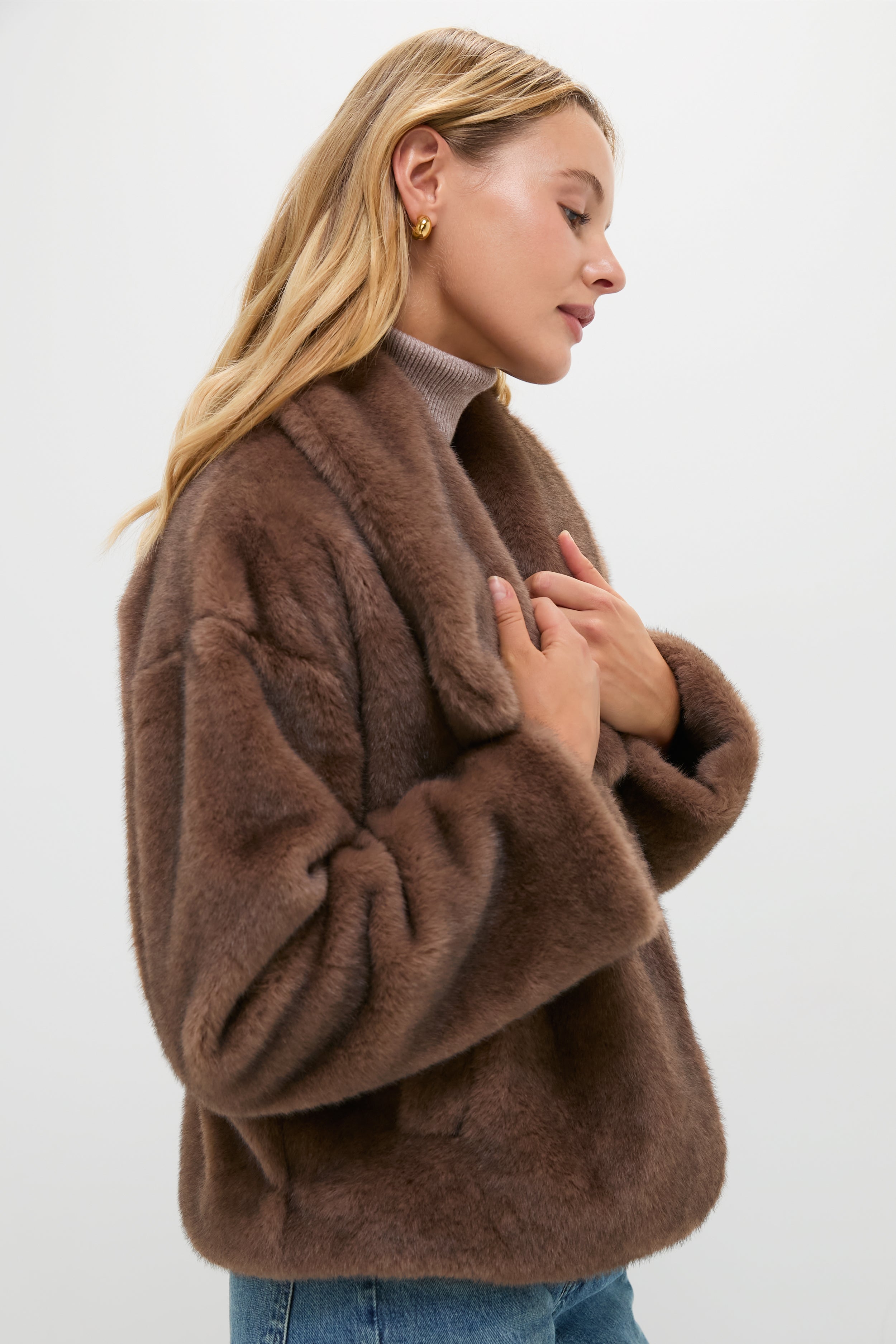 Brown Faux Fur Haddon Jacket-Beilave