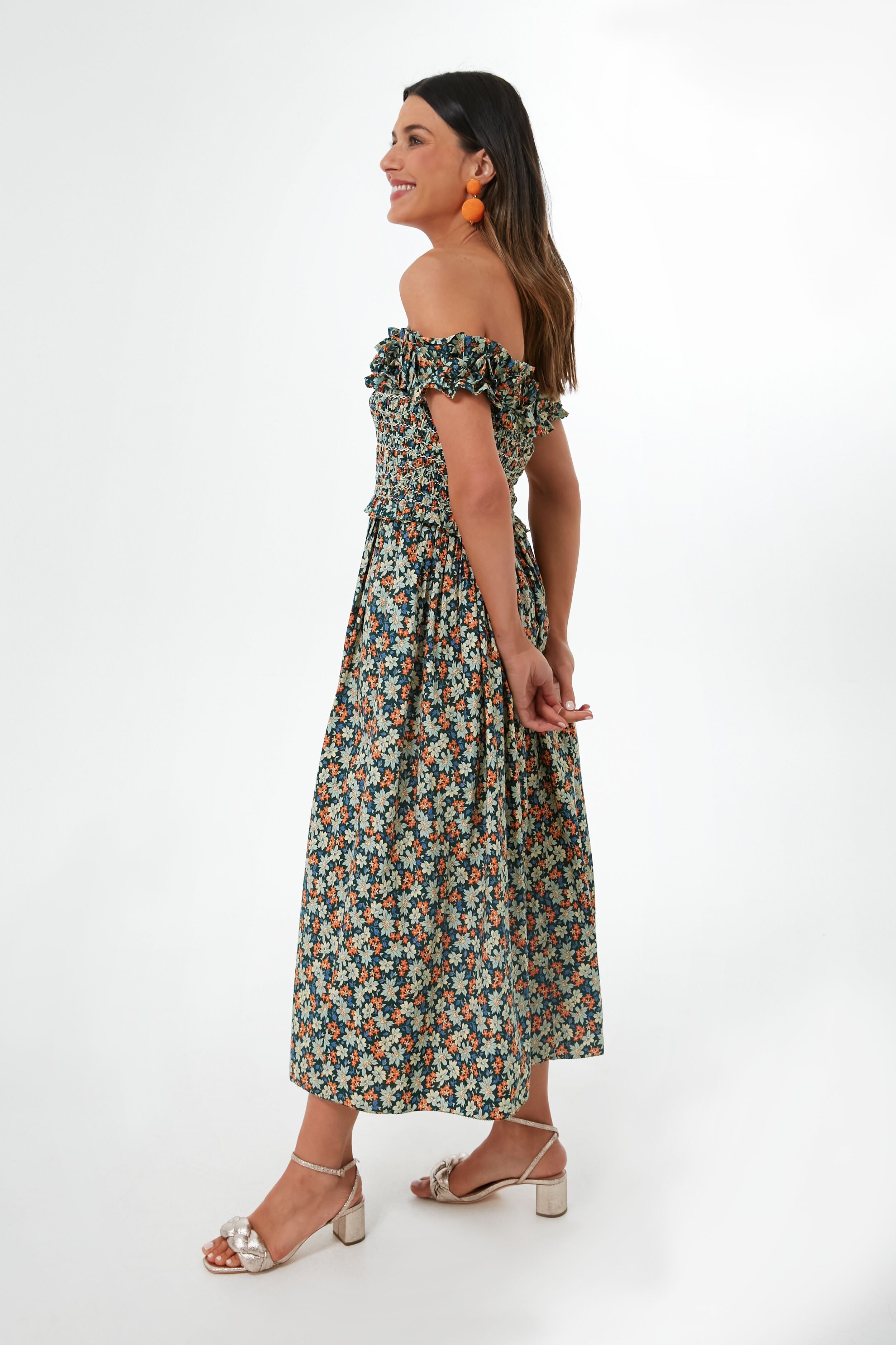 Forrest Peggy Floral Off Shoulder Dress-Beilave