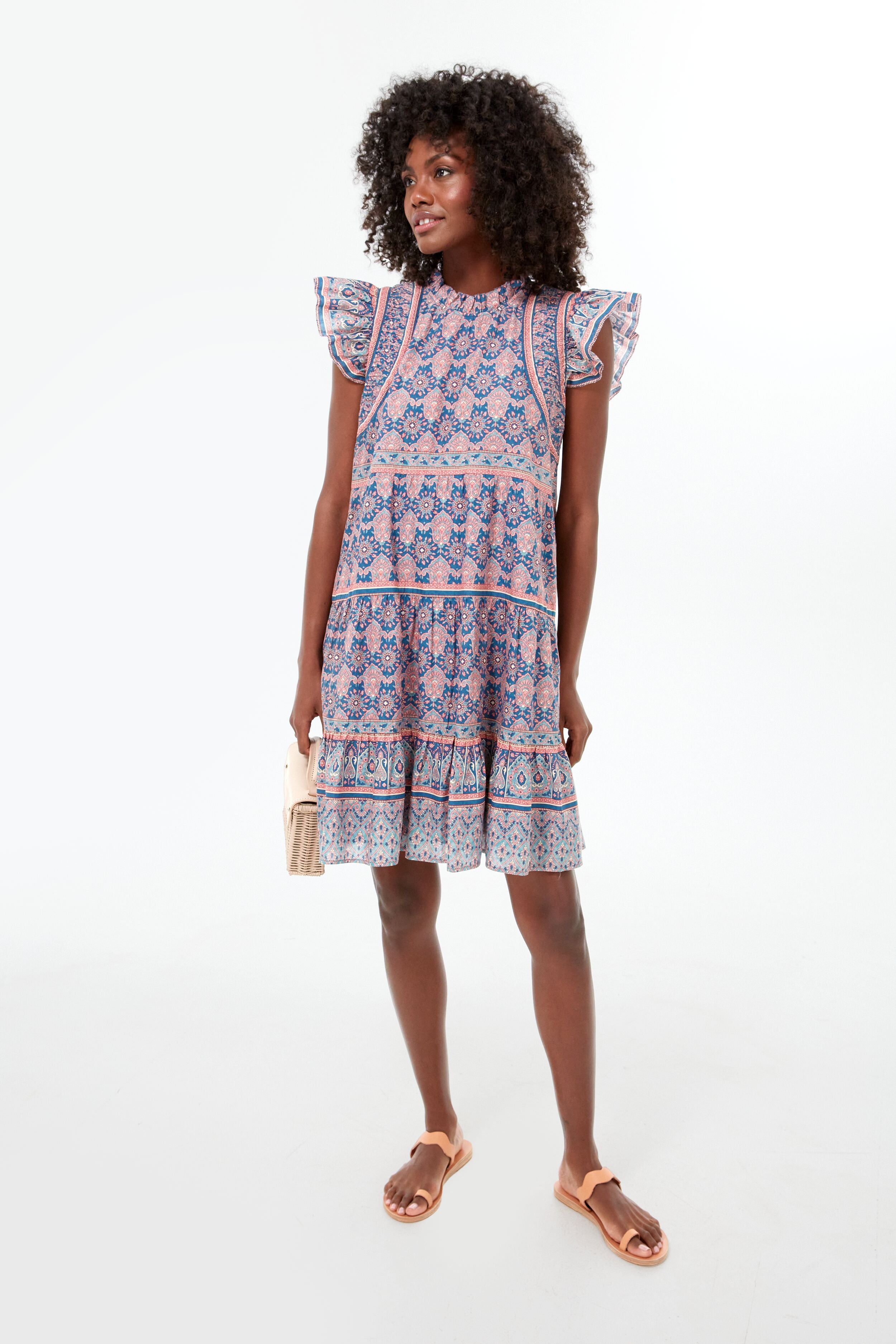 Exclusive Lilac Parker Print Border Tunic Dress-Beilave