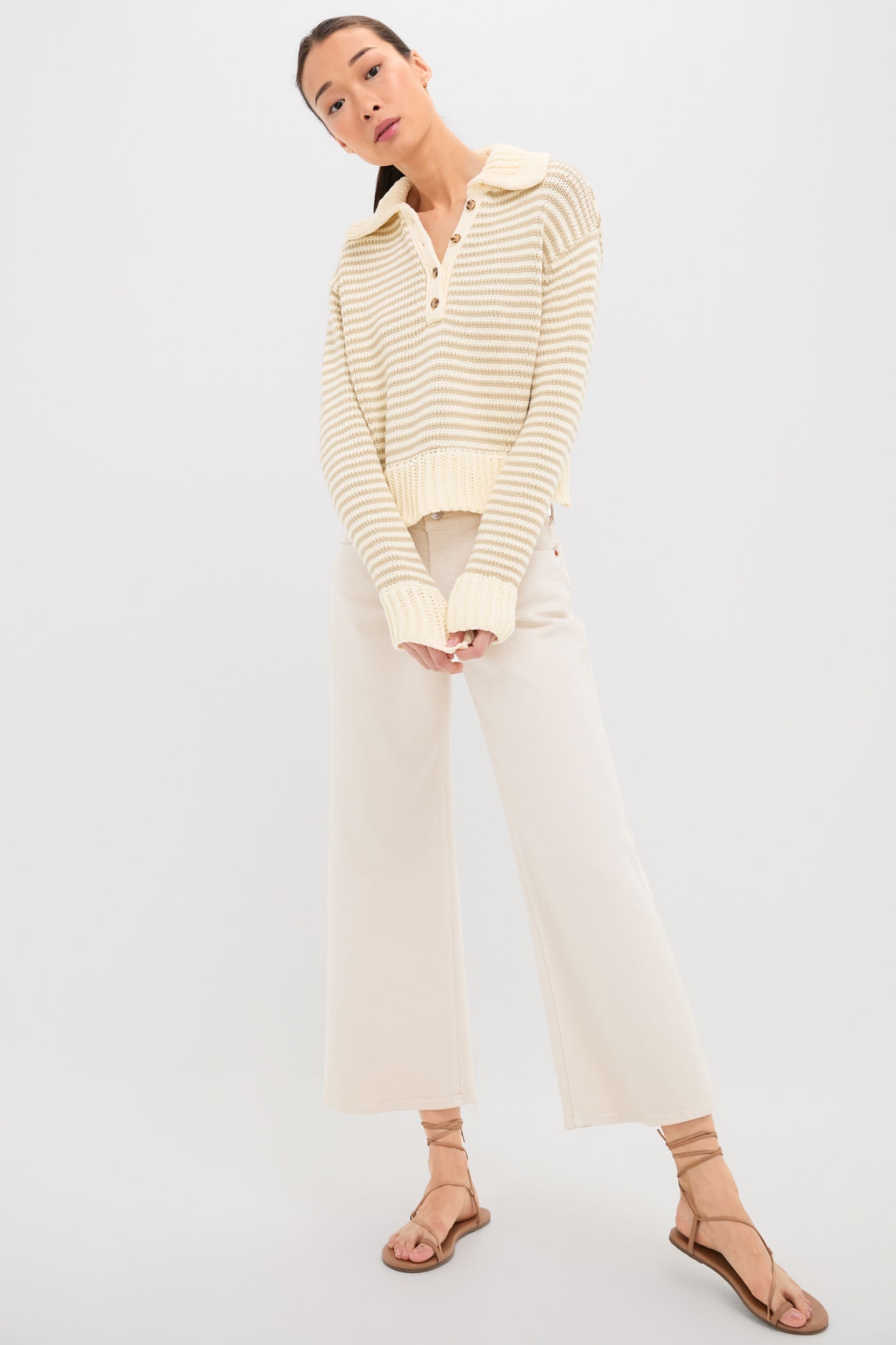 Striped Doro Henley Sweater-Beilave