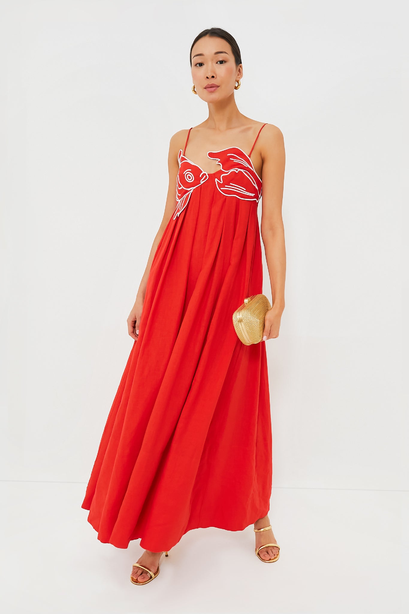 Exclusive Red Fish Top Maxi Dress-Beilave