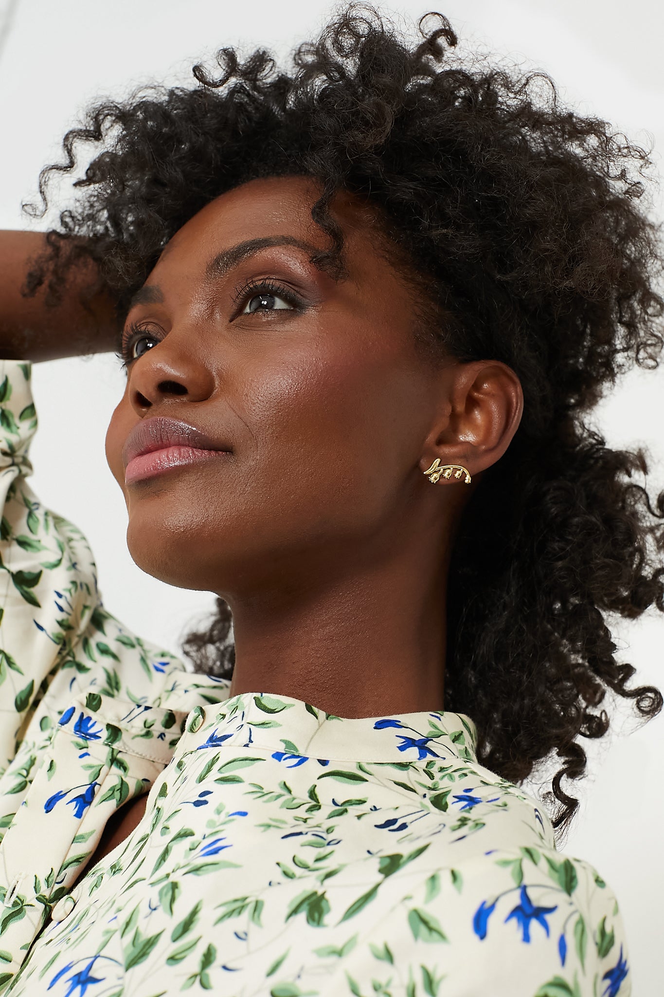 Gold Lily of the Valley Climber Studs-Beilave