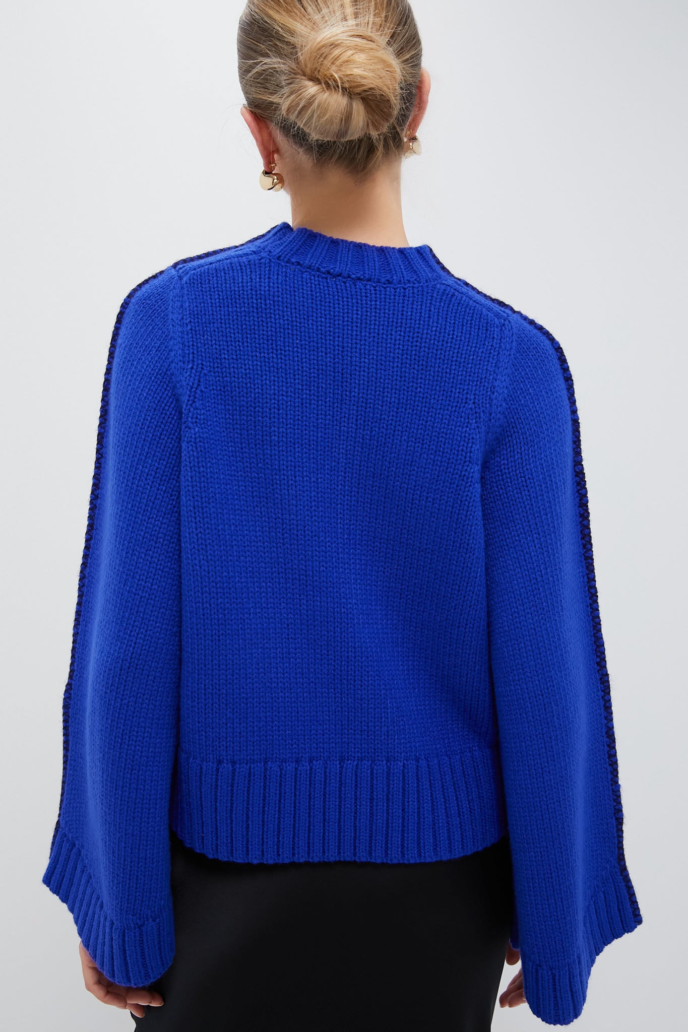 Sapphire Bell-Sleeve Butler Sweater-Beilave