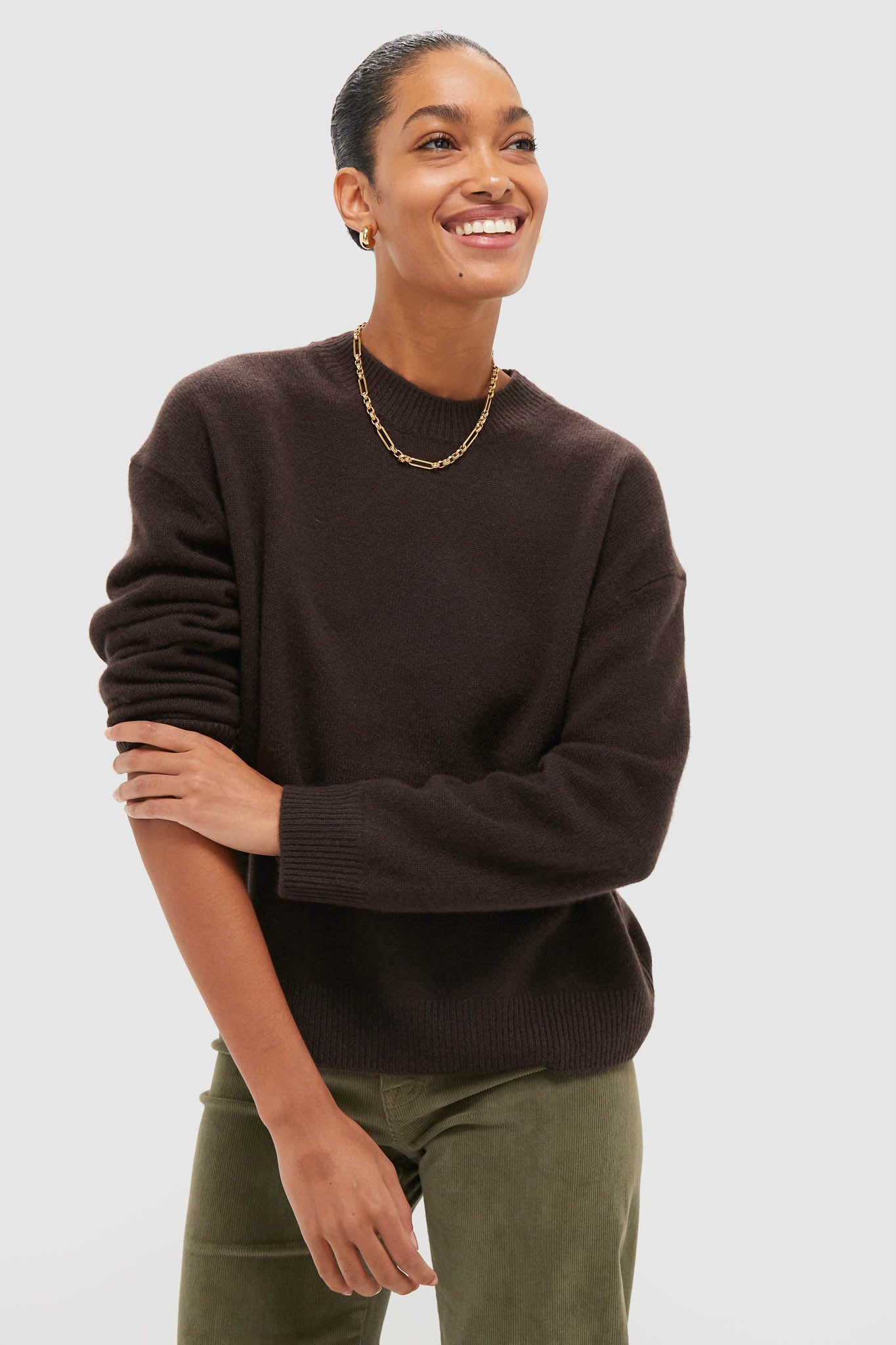 Deep Brown Lee Crew Sweater-Beilave