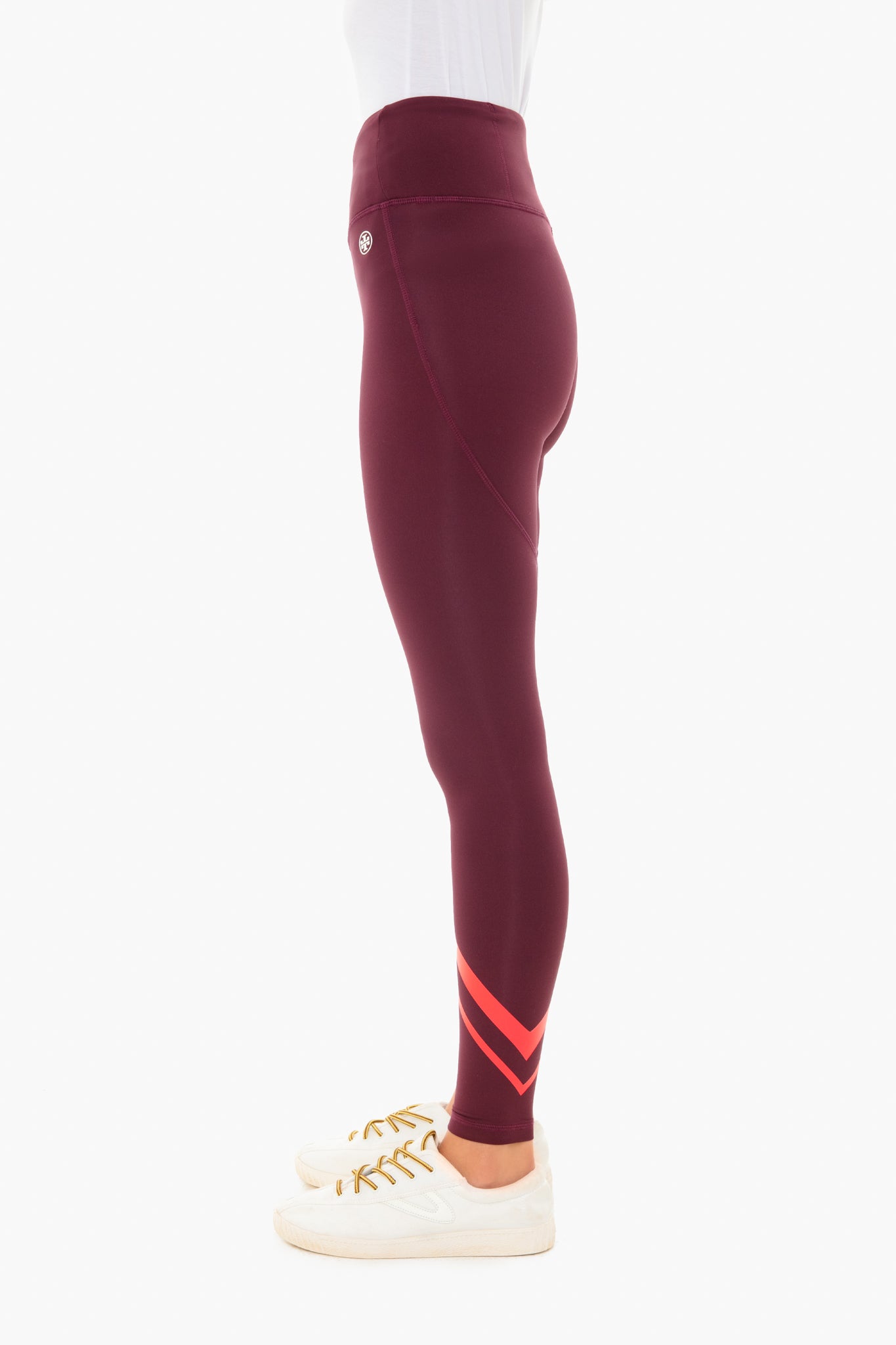 Wine and Red Weightless Chevron Leggings-Beilave