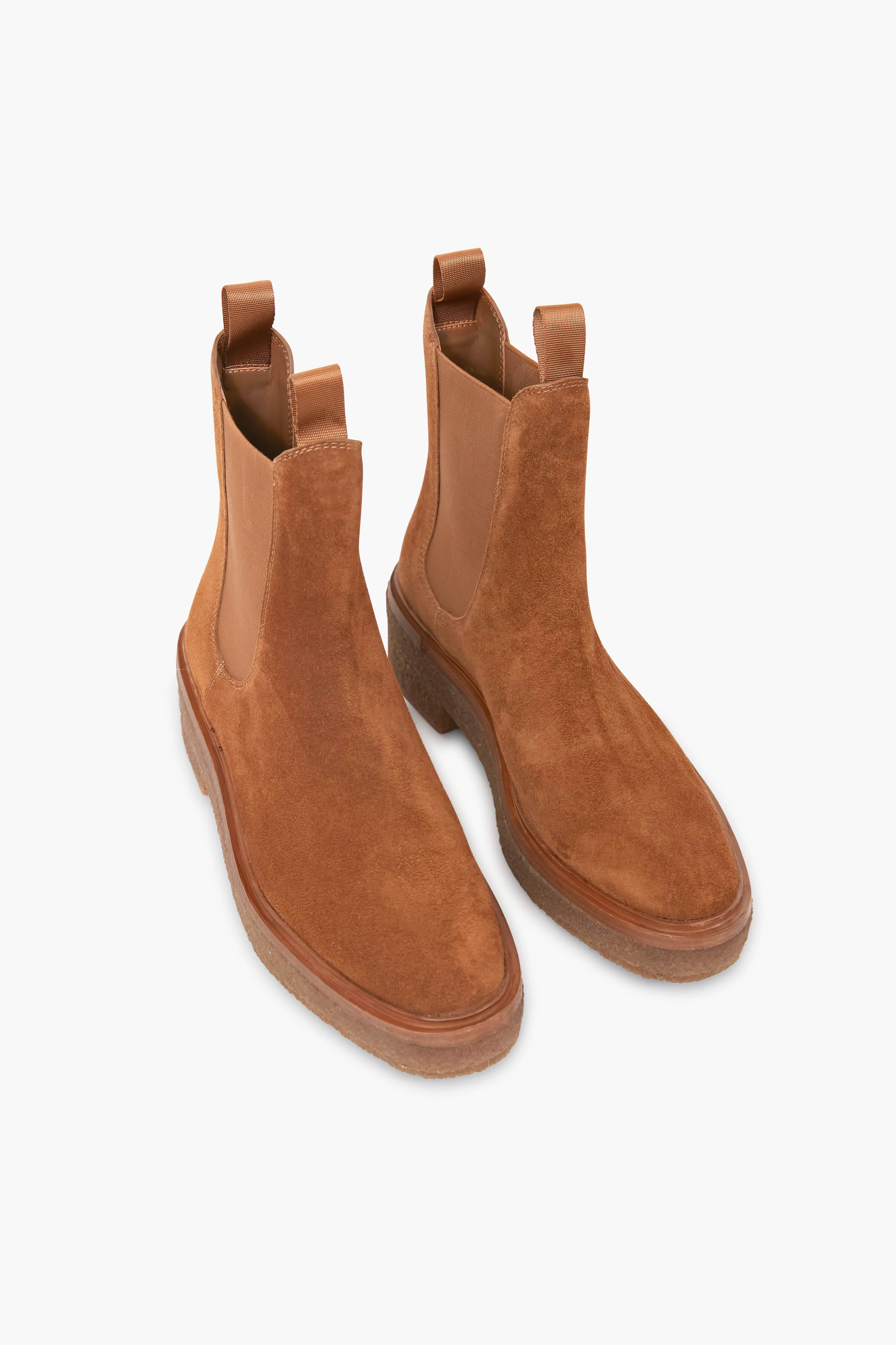 Cacao Suede Raquel Booties-Beilave