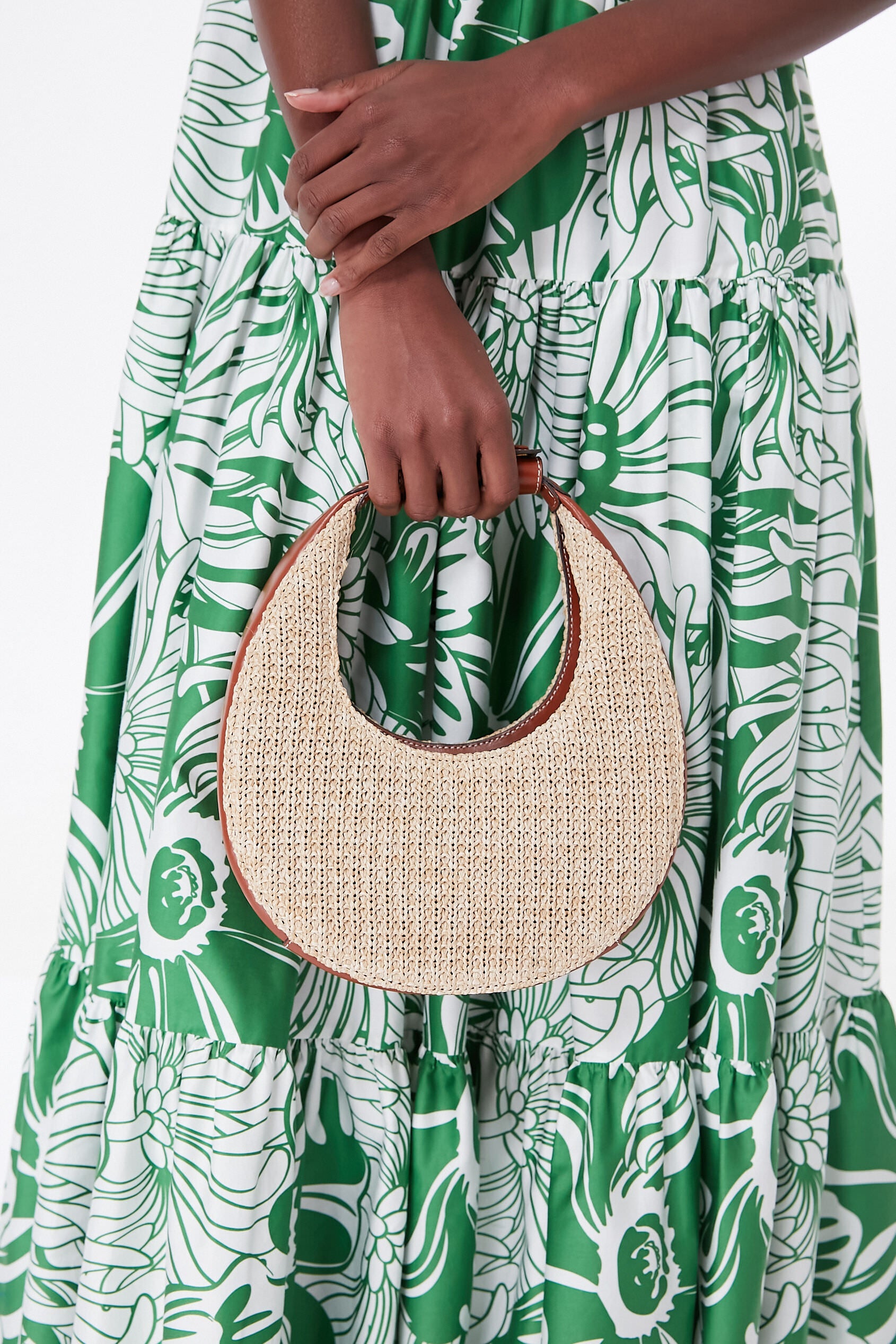 Raffia Mini Moon Bag-Beilave