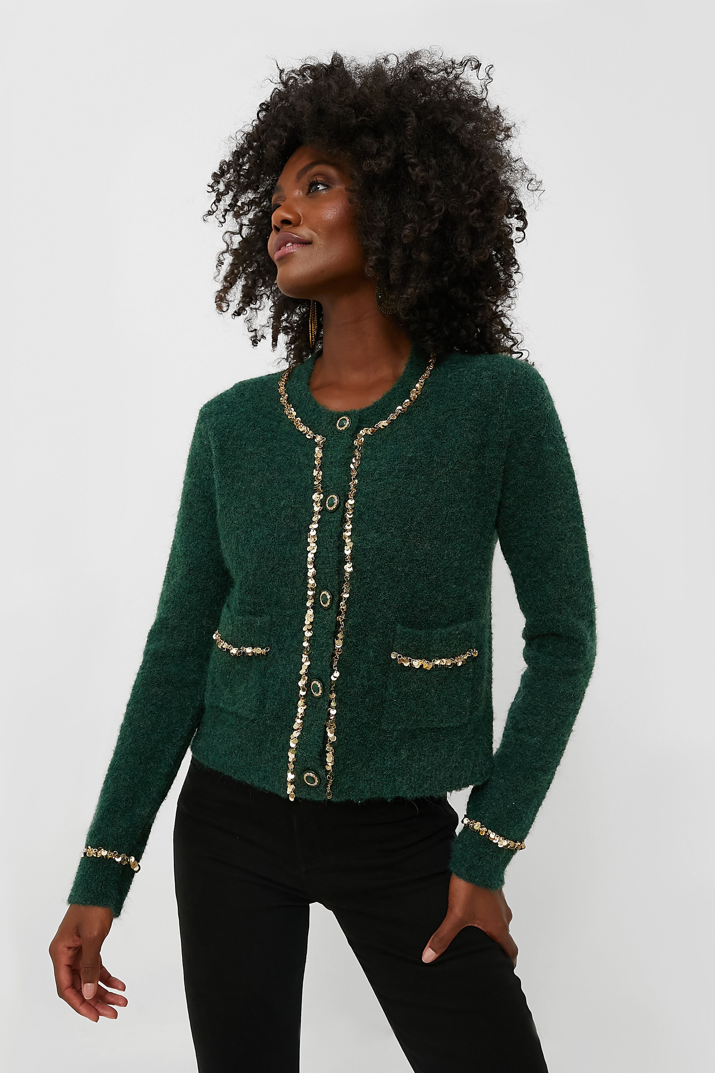 Gold Trimmed Eileen Cardigan-Beilave