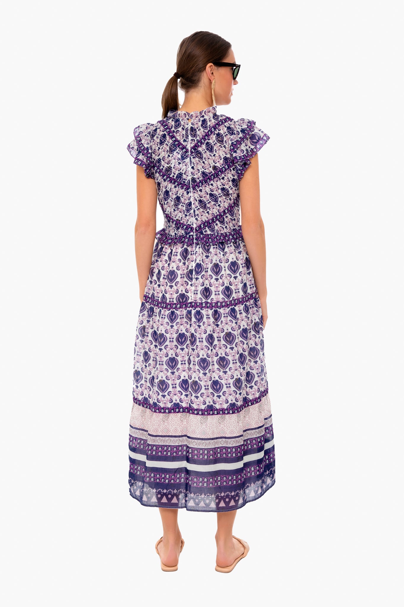 Violet Brigitte Border Dress-Beilave