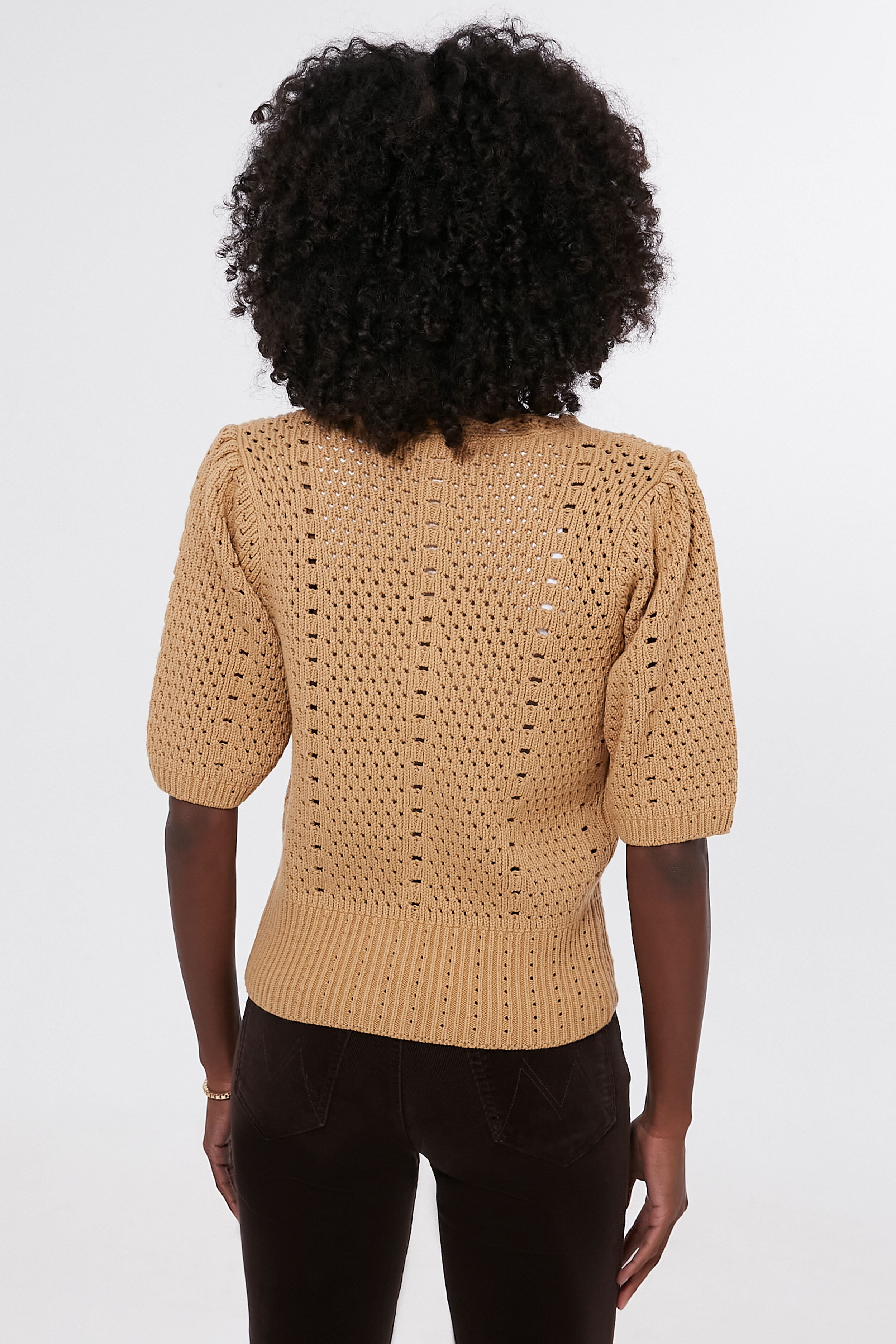 Tan Short Sleeve Alice Cardigan-Beilave