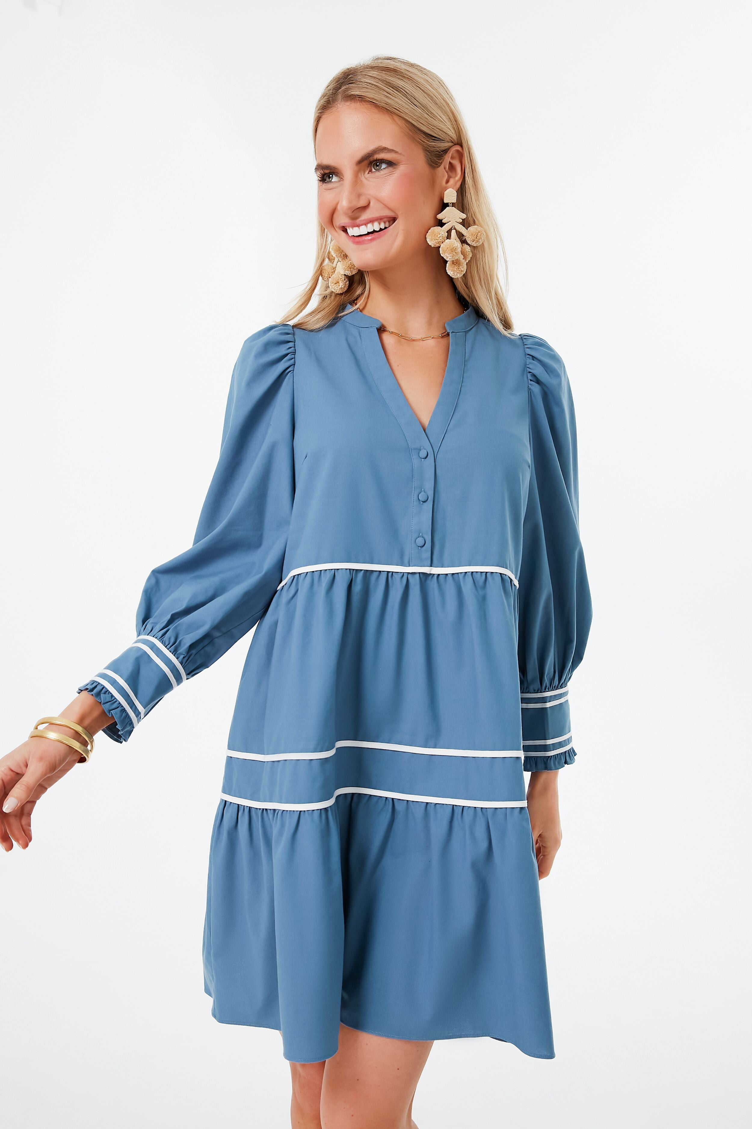 Blue Tiered Abby Dress-Beilave