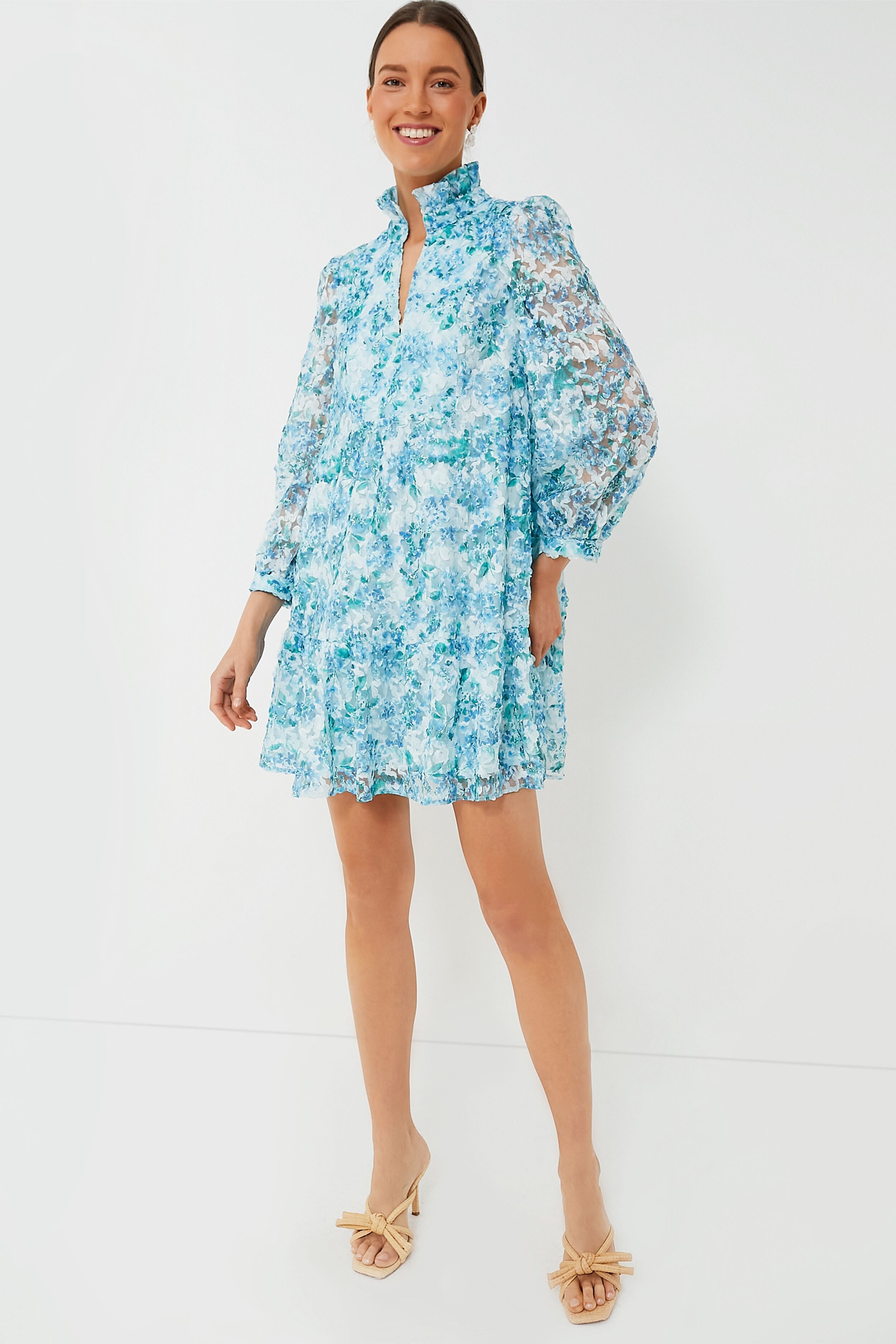 Water's Edge Hydrangea Organza Palmerston Dress-Beilave