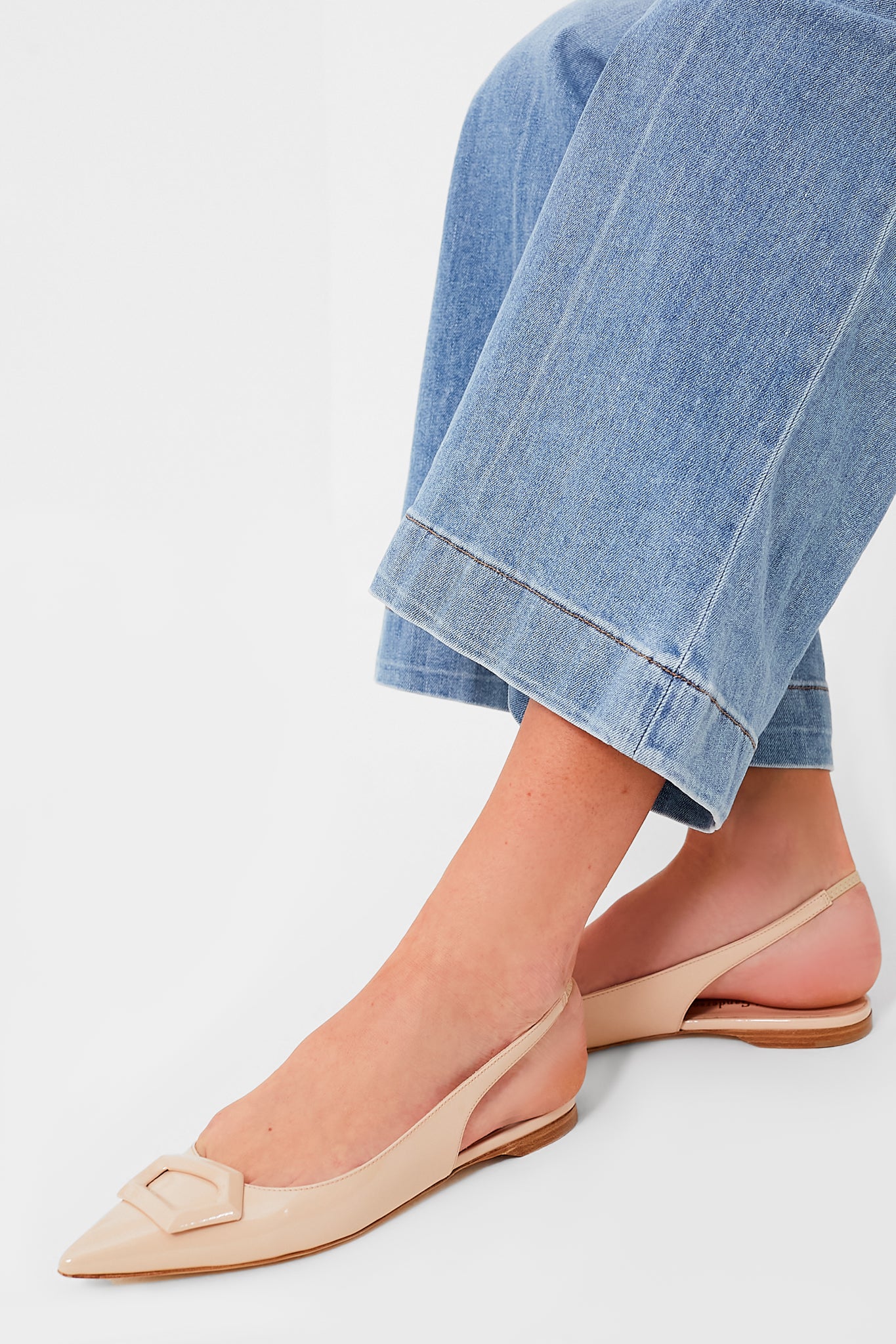 Crema Patent Faro Flats-Beilave