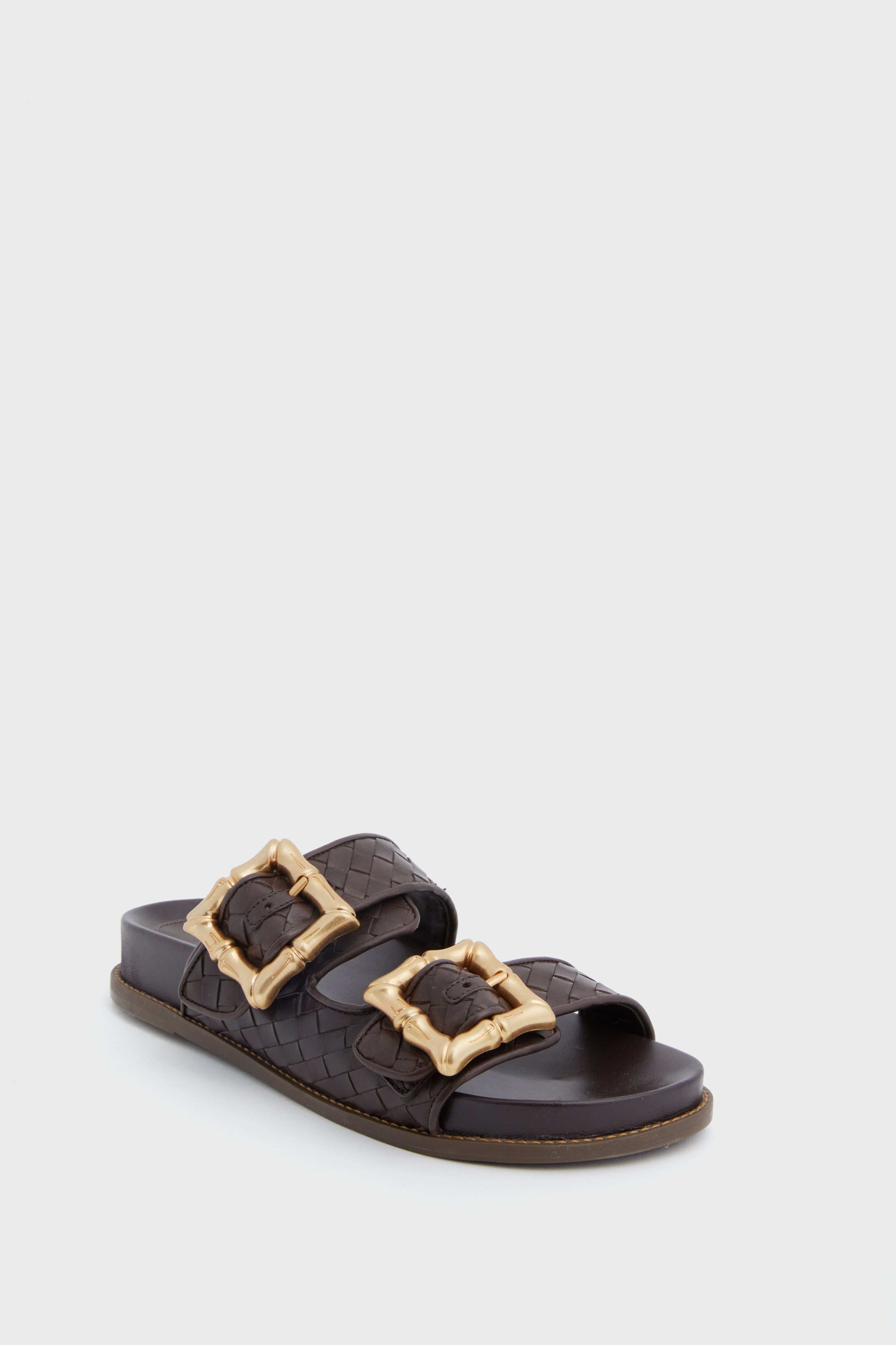 Dark Chocolate Enola Woven Sandals-Beilave