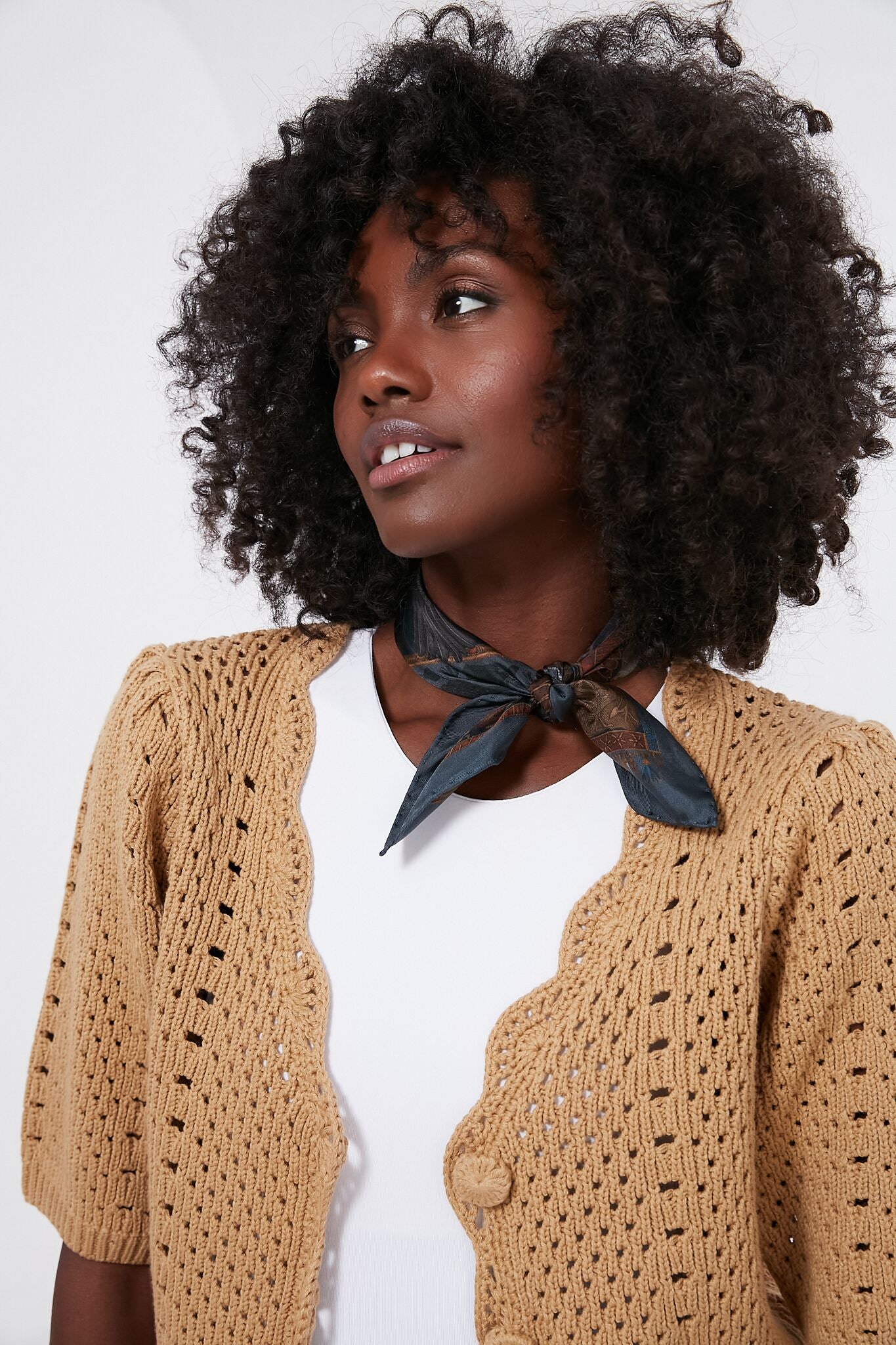 Tan Short Sleeve Alice Cardigan-Beilave