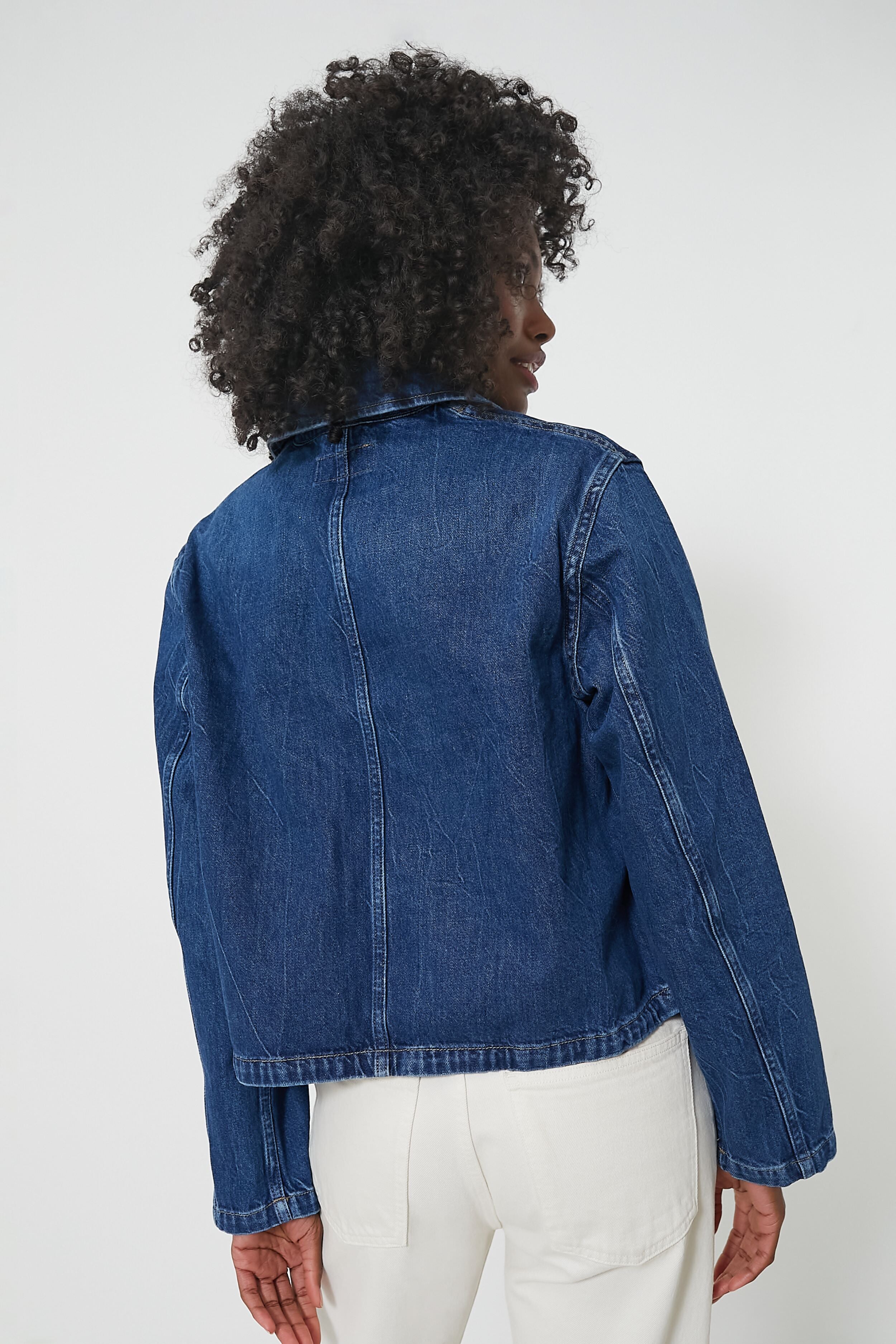 Wills Wash Rigid Denim Cropped Denim Jacket-Beilave